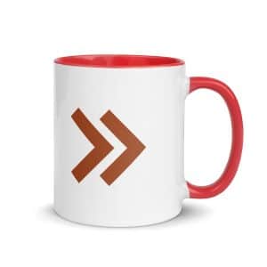 08 Double Chevron Terracotta Color Inside Coffee Mug - 11 oz - Main