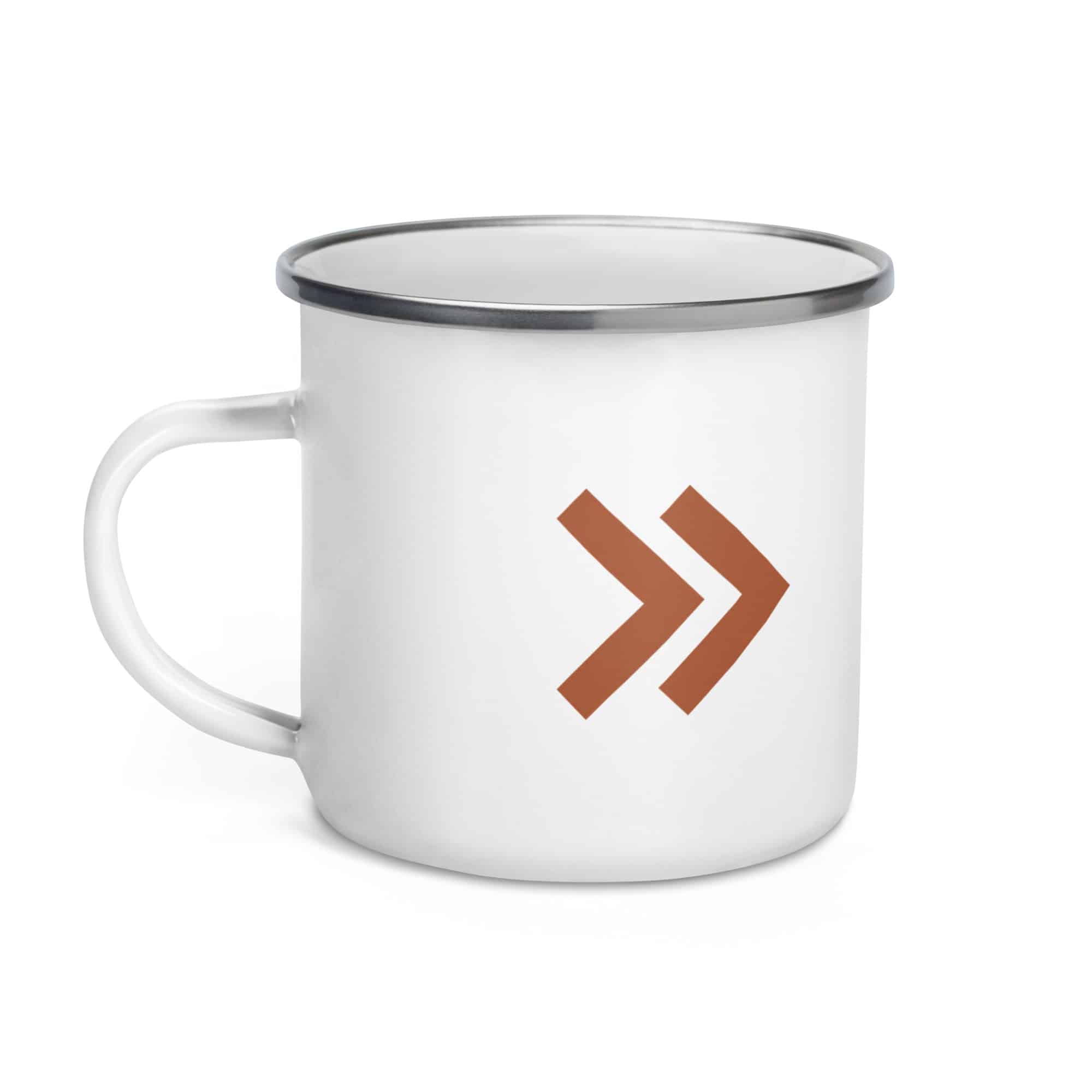 Terracotta Double Chevron Enamel Camp Mug