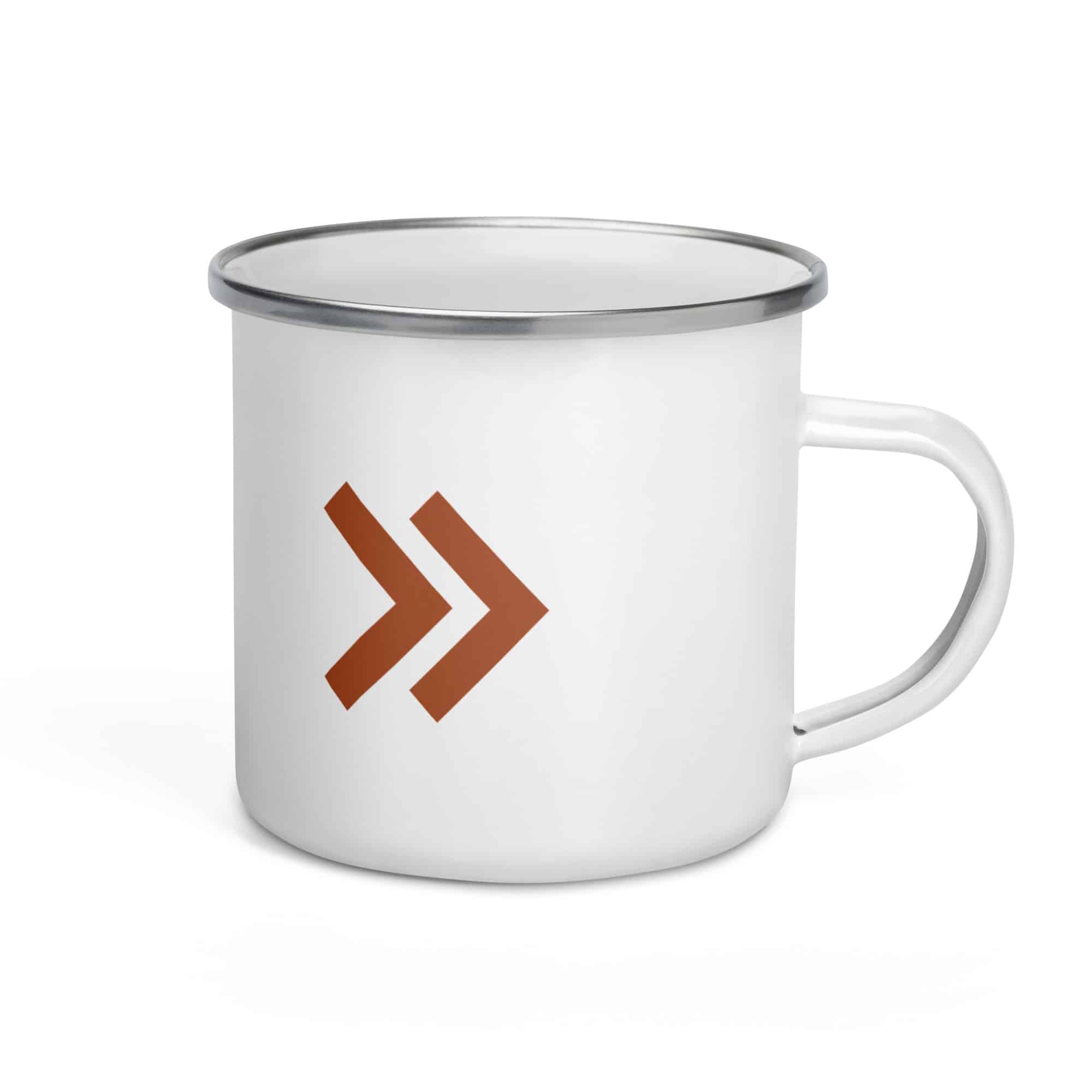 Terracotta Double Chevron Enamel Camp Mug