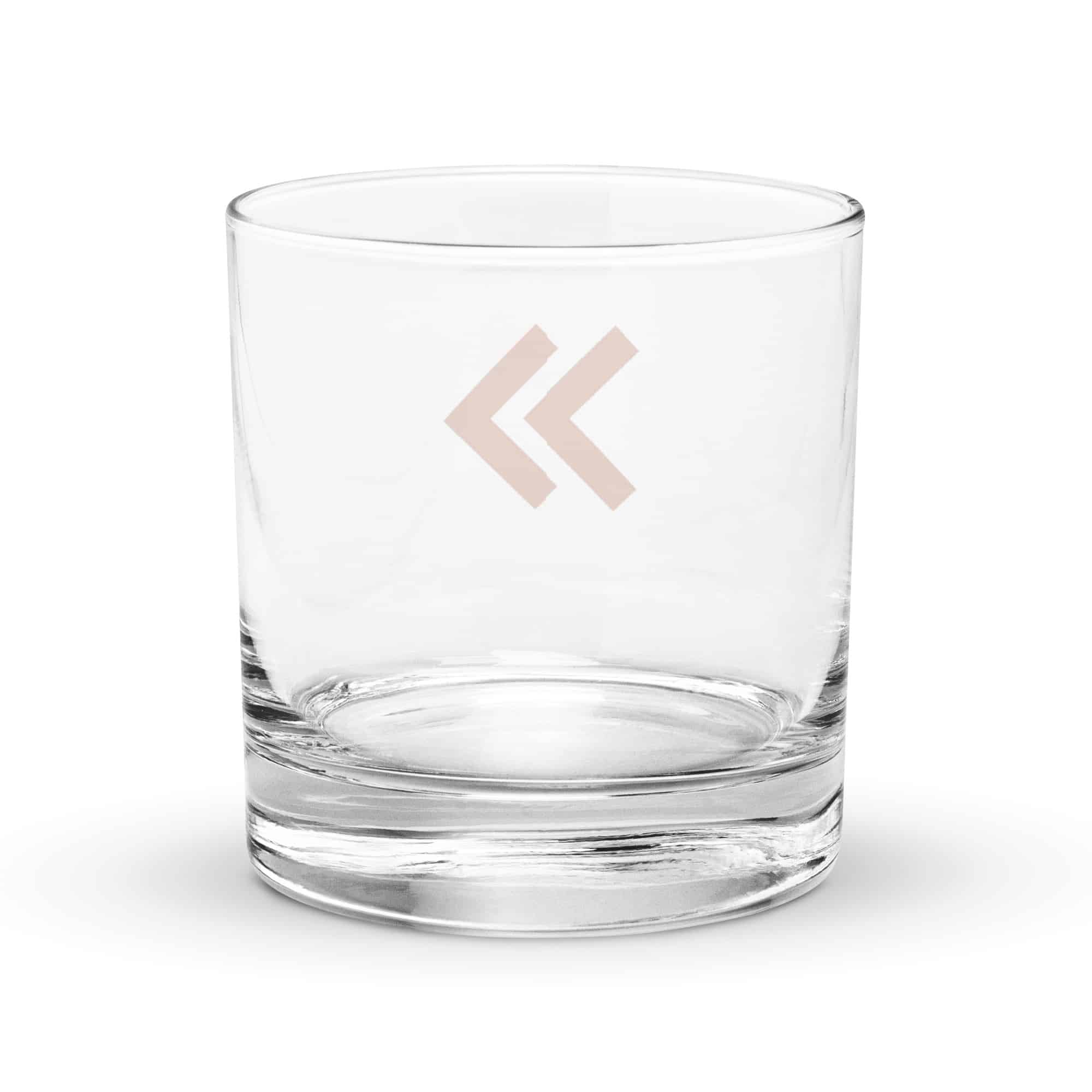 Terracotta Double Chevron Rocks Glass