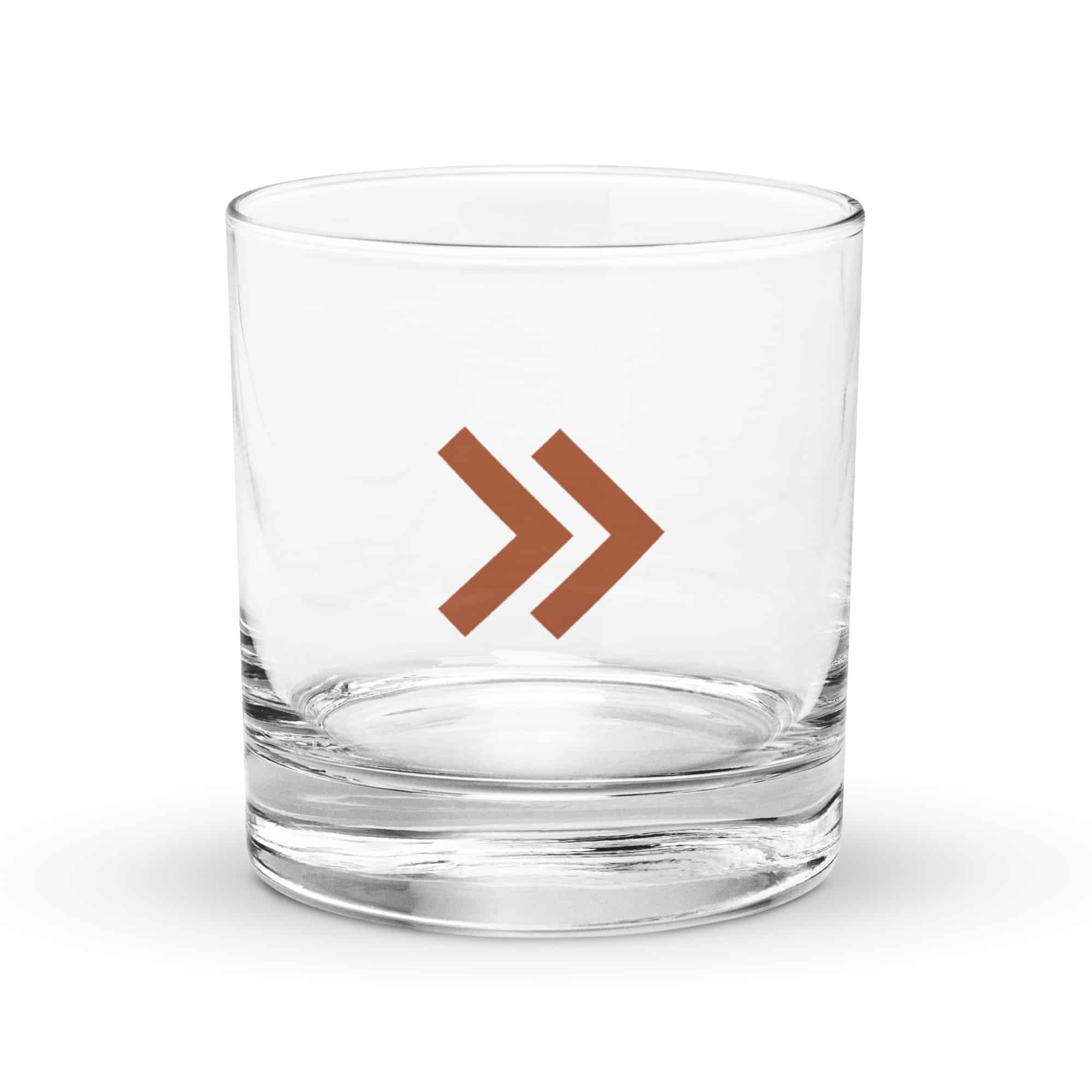 Terracotta Double Chevron Rocks Glass