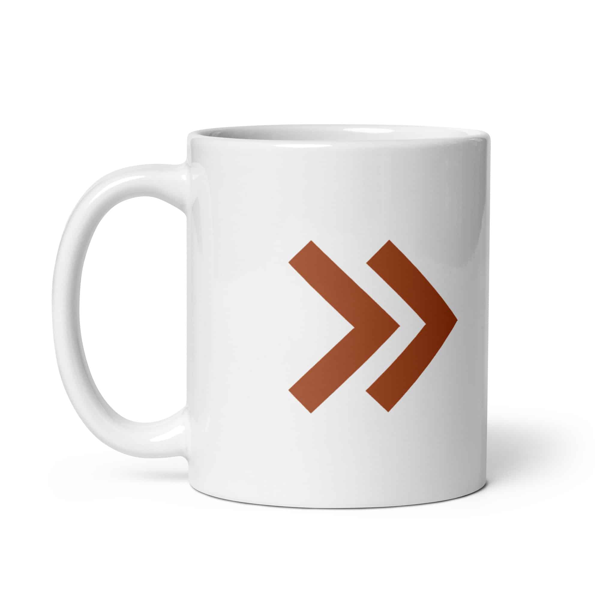 Terracotta Double Chevron White Ceramic Coffee Mug