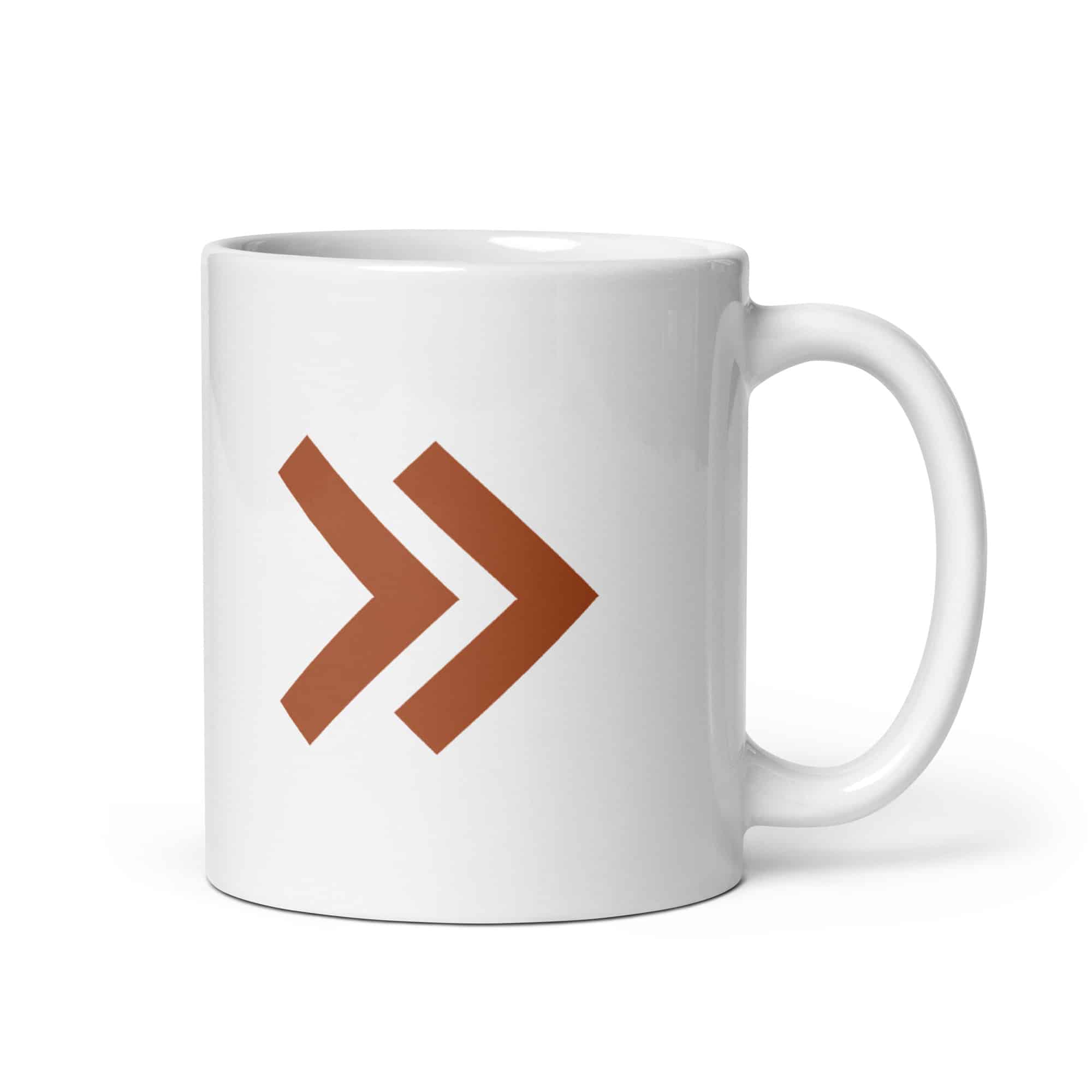 Terracotta Double Chevron White Ceramic Coffee Mug