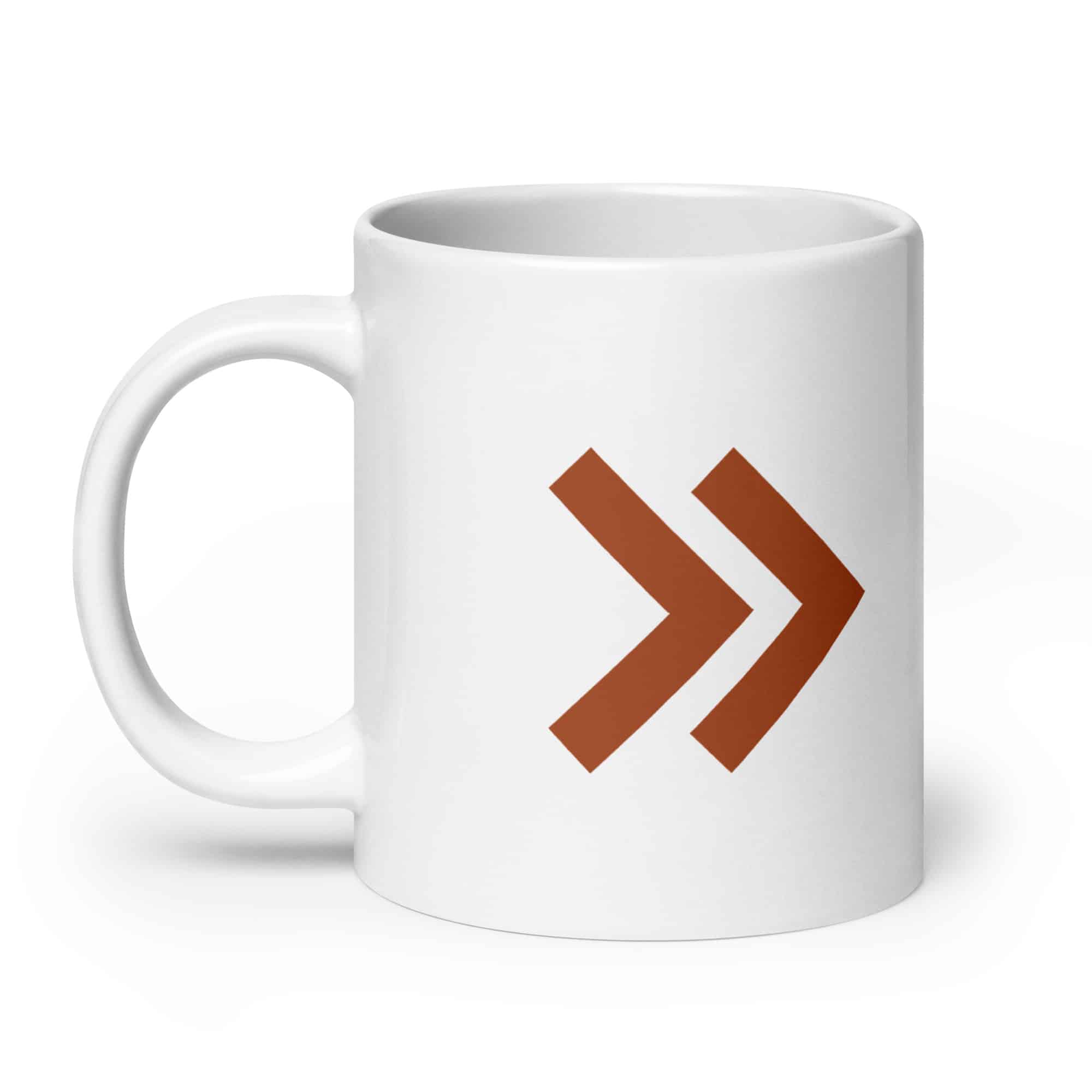 Terracotta Double Chevron White Ceramic Coffee Mug