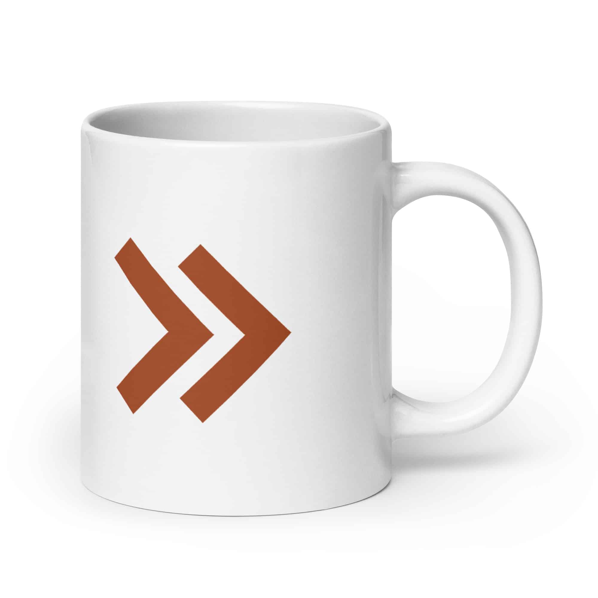 Terracotta Double Chevron White Ceramic Coffee Mug