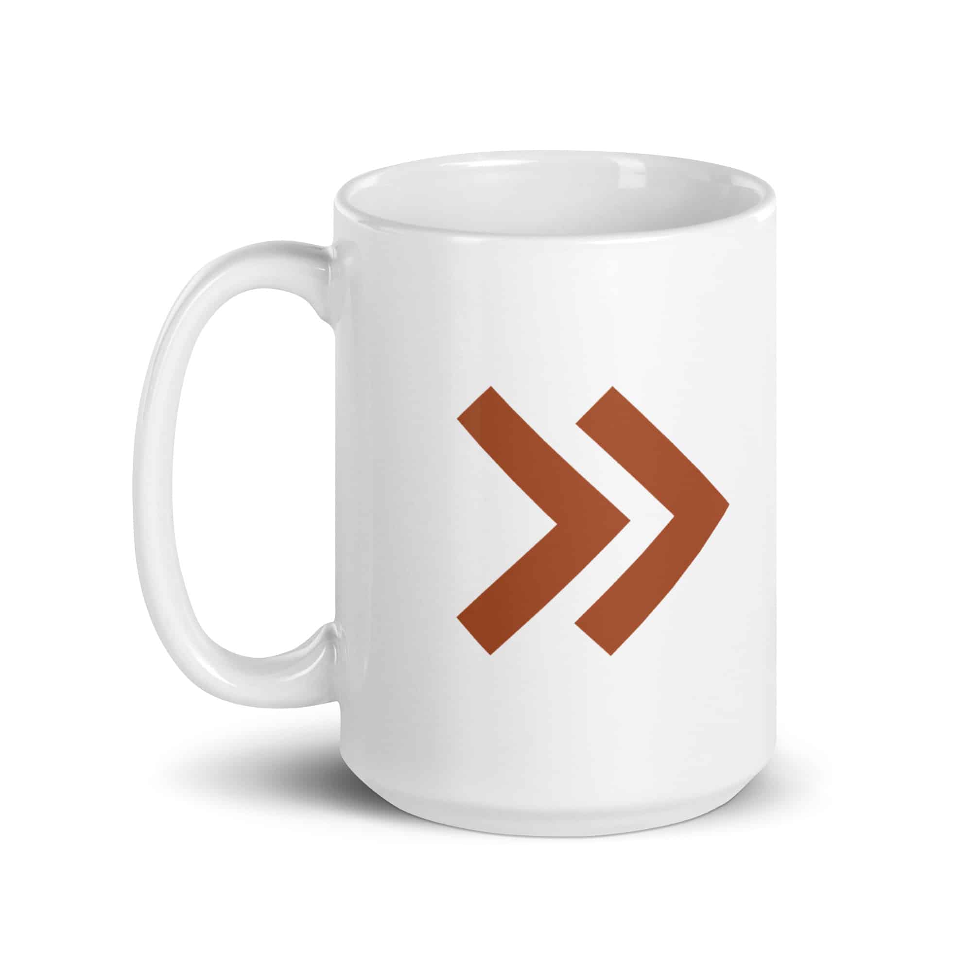 Terracotta Double Chevron White Ceramic Coffee Mug