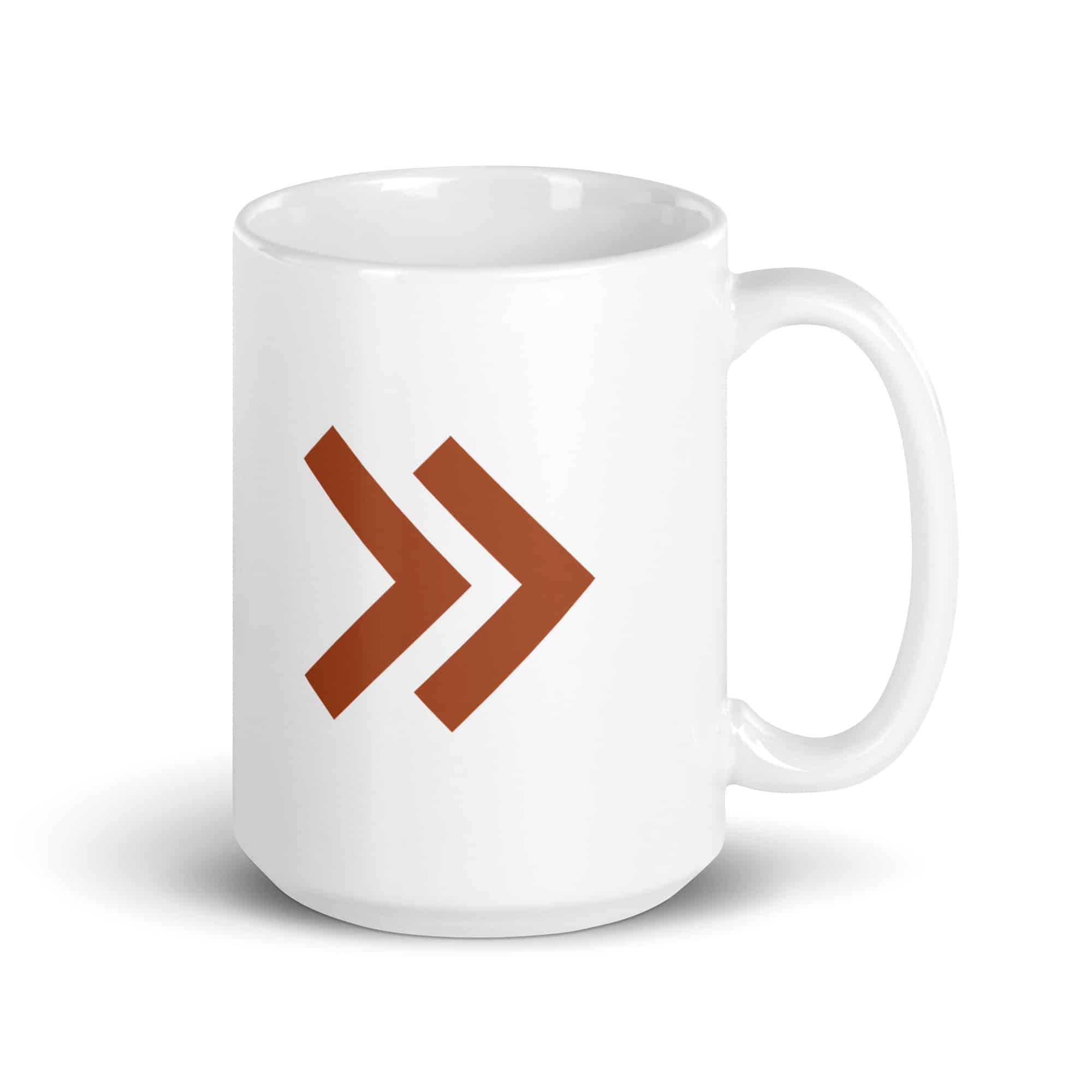 Terracotta Double Chevron White Ceramic Coffee Mug