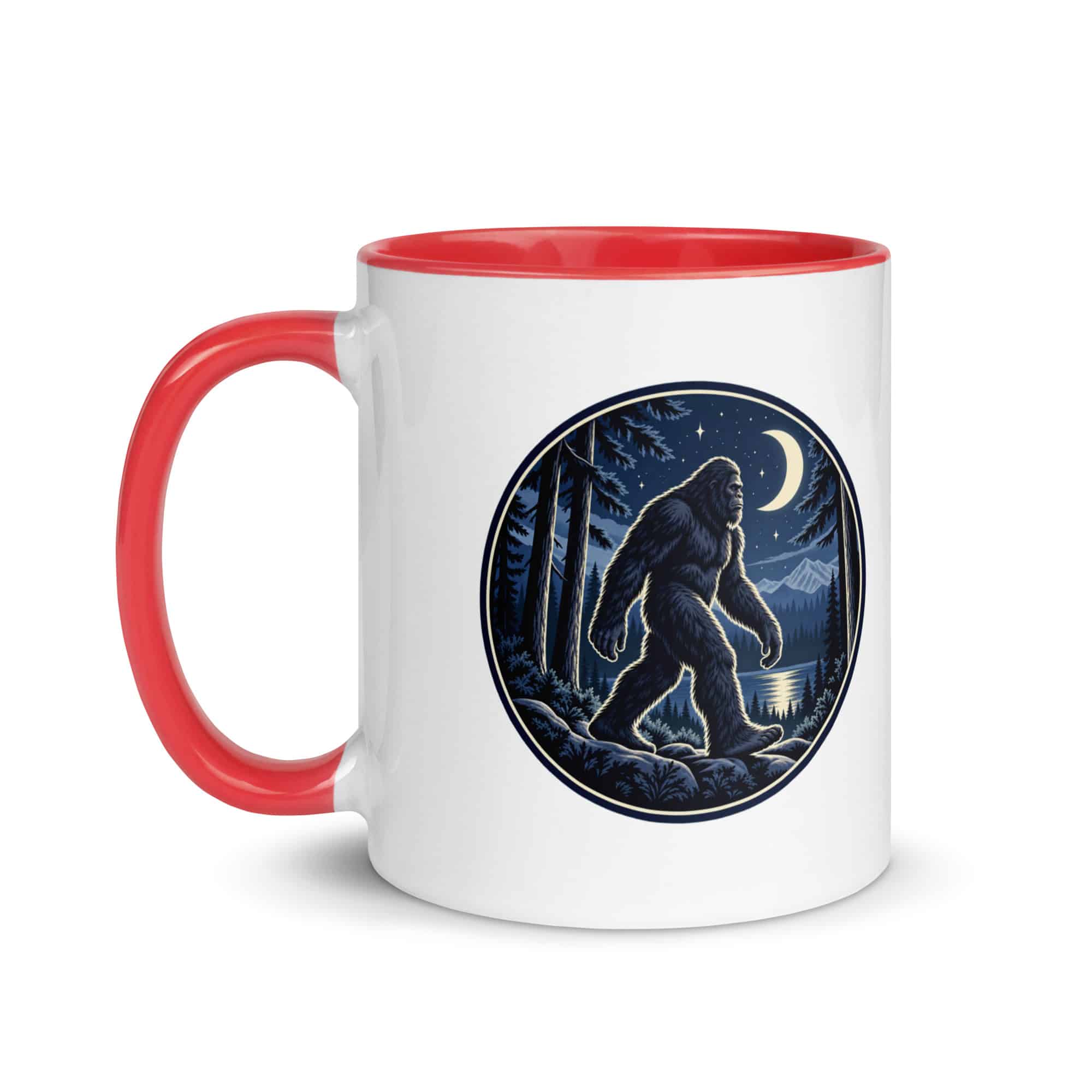 Moonlight Sighting Bigfoot Color Inside Mug