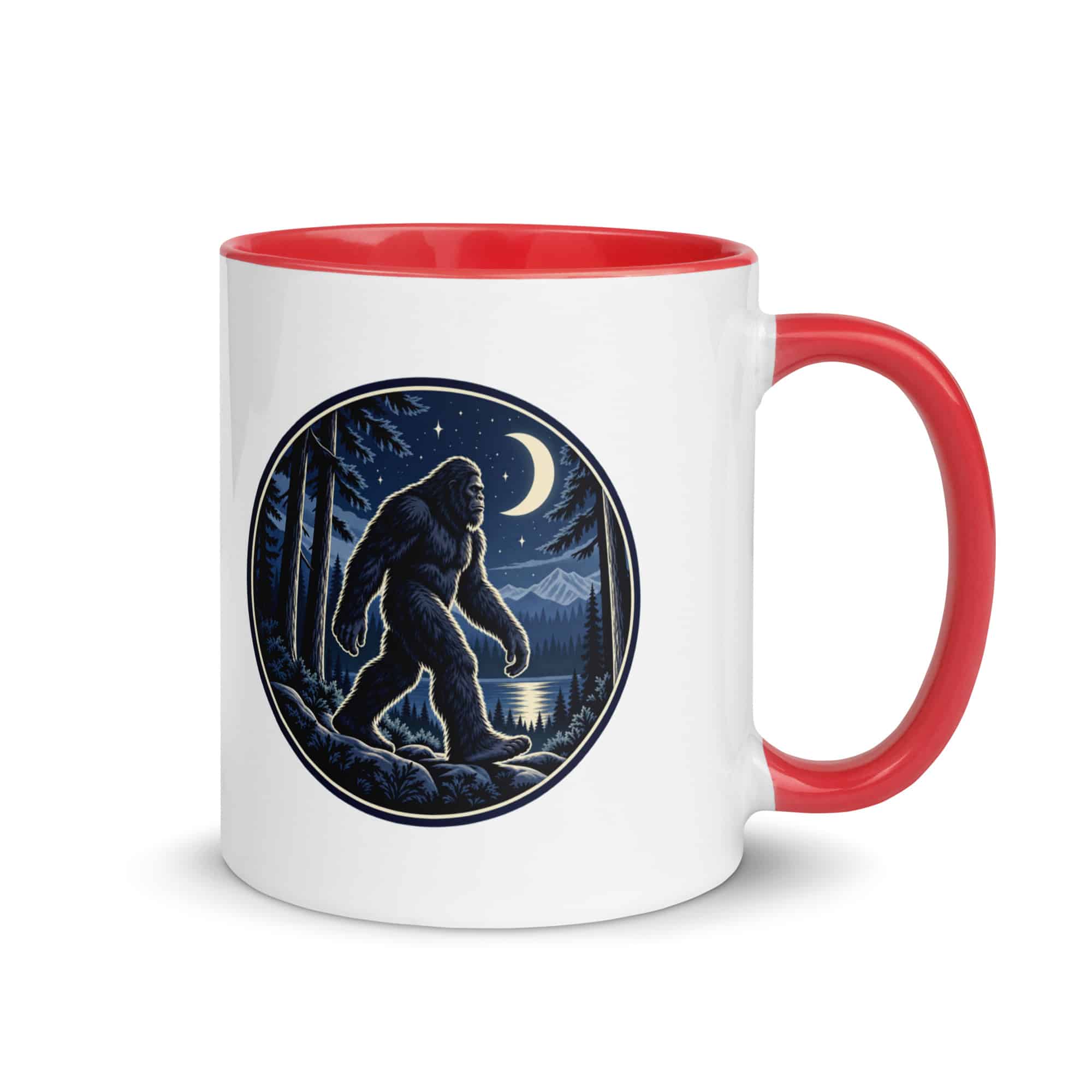 Moonlight Sighting Bigfoot Color Inside Mug