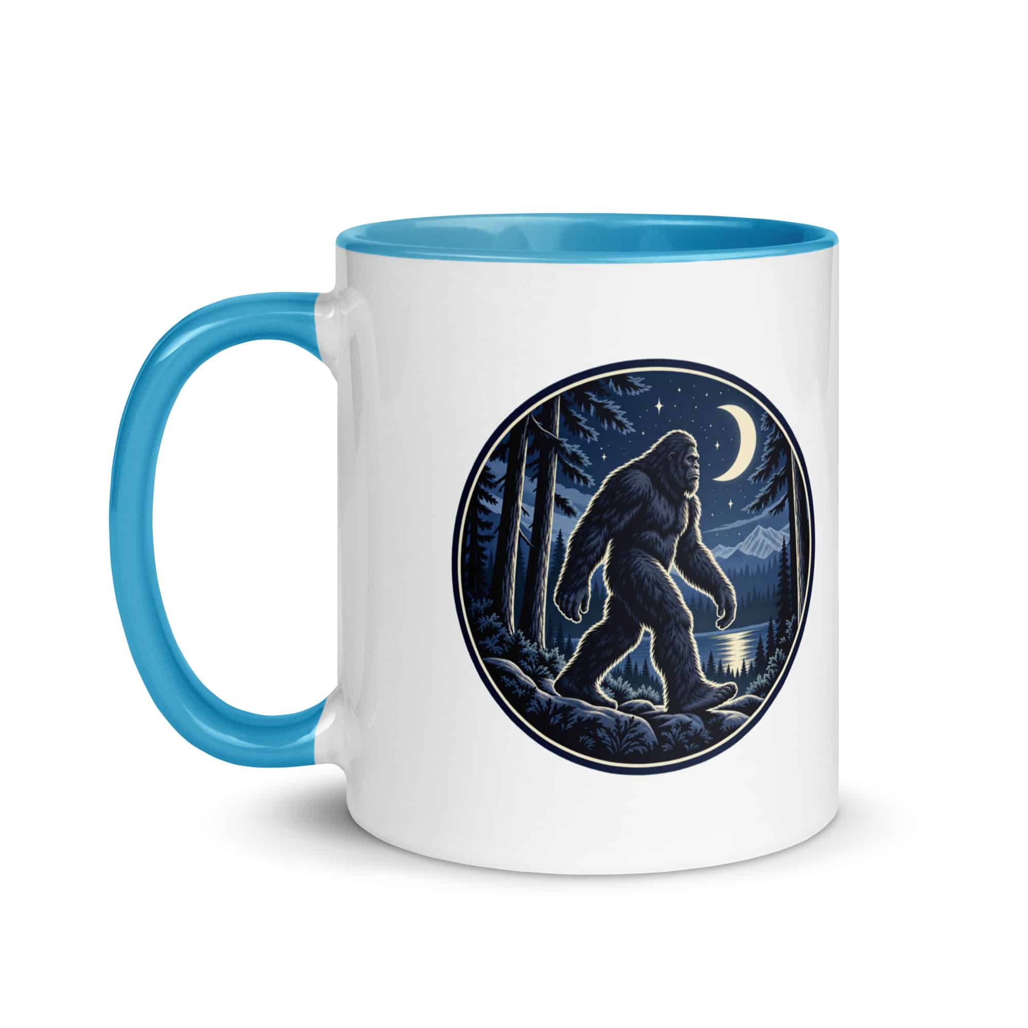 Moonlight Sighting Bigfoot Color Inside Mug
