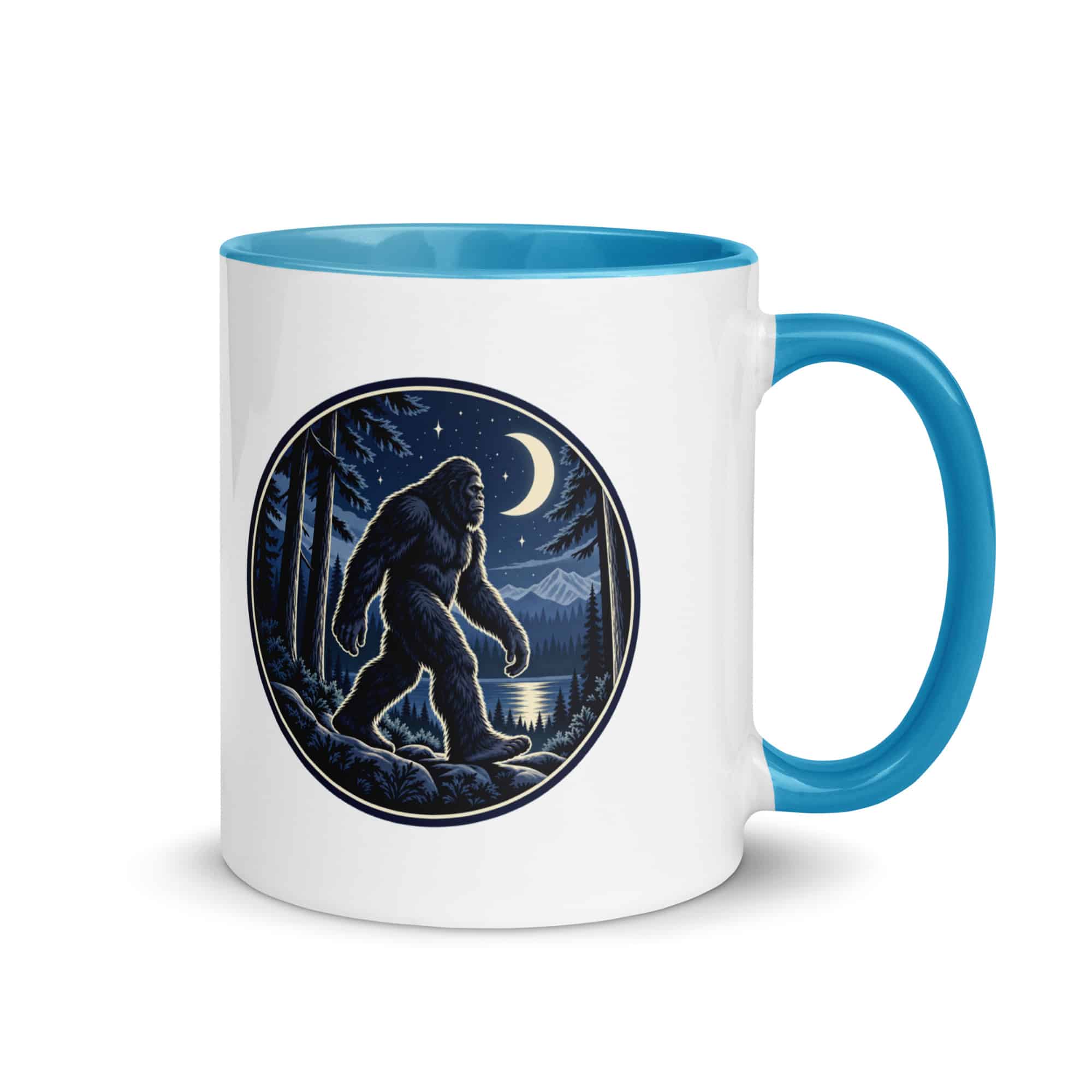 Moonlight Sighting Bigfoot Color Inside Mug