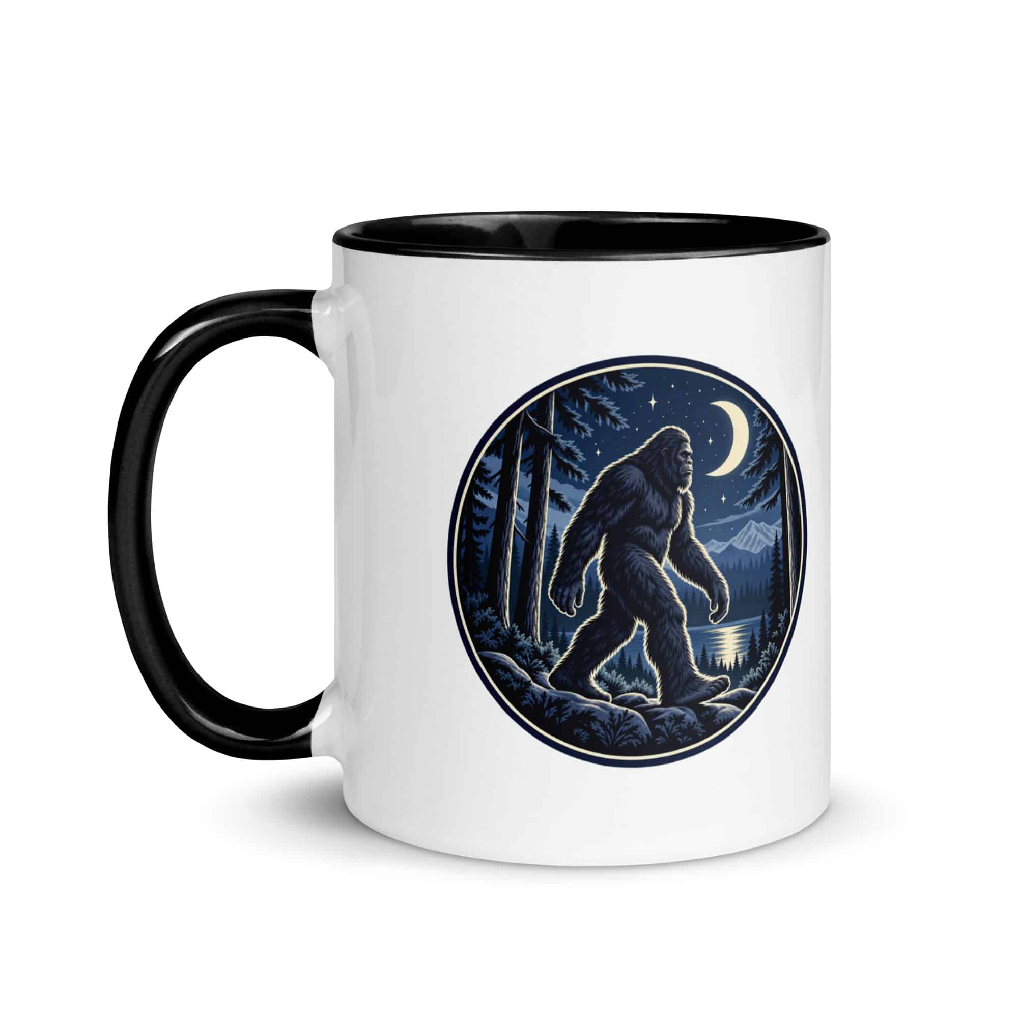 Moonlight Sighting Bigfoot Color Inside Mug
