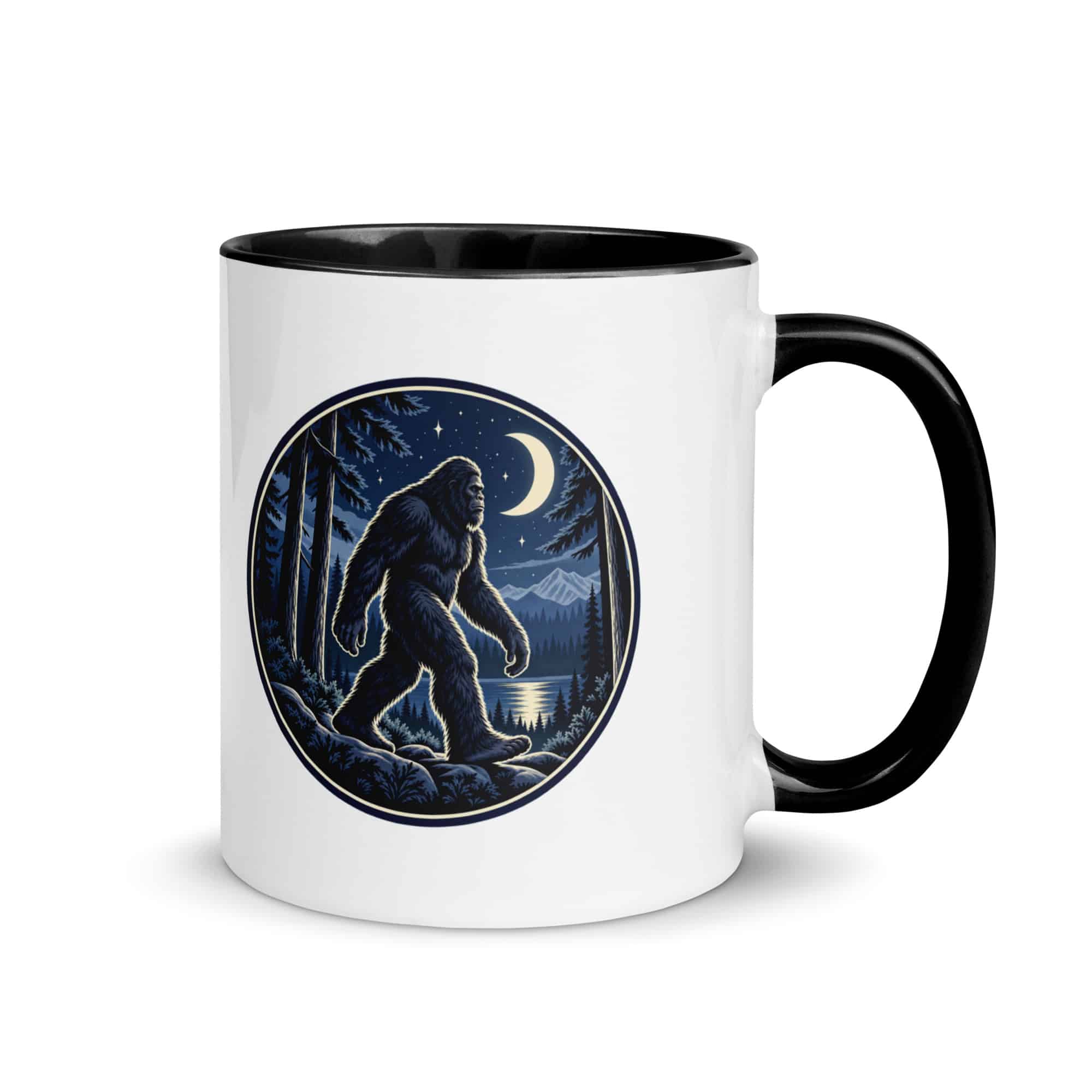 Moonlight Sighting Bigfoot Color Inside Mug