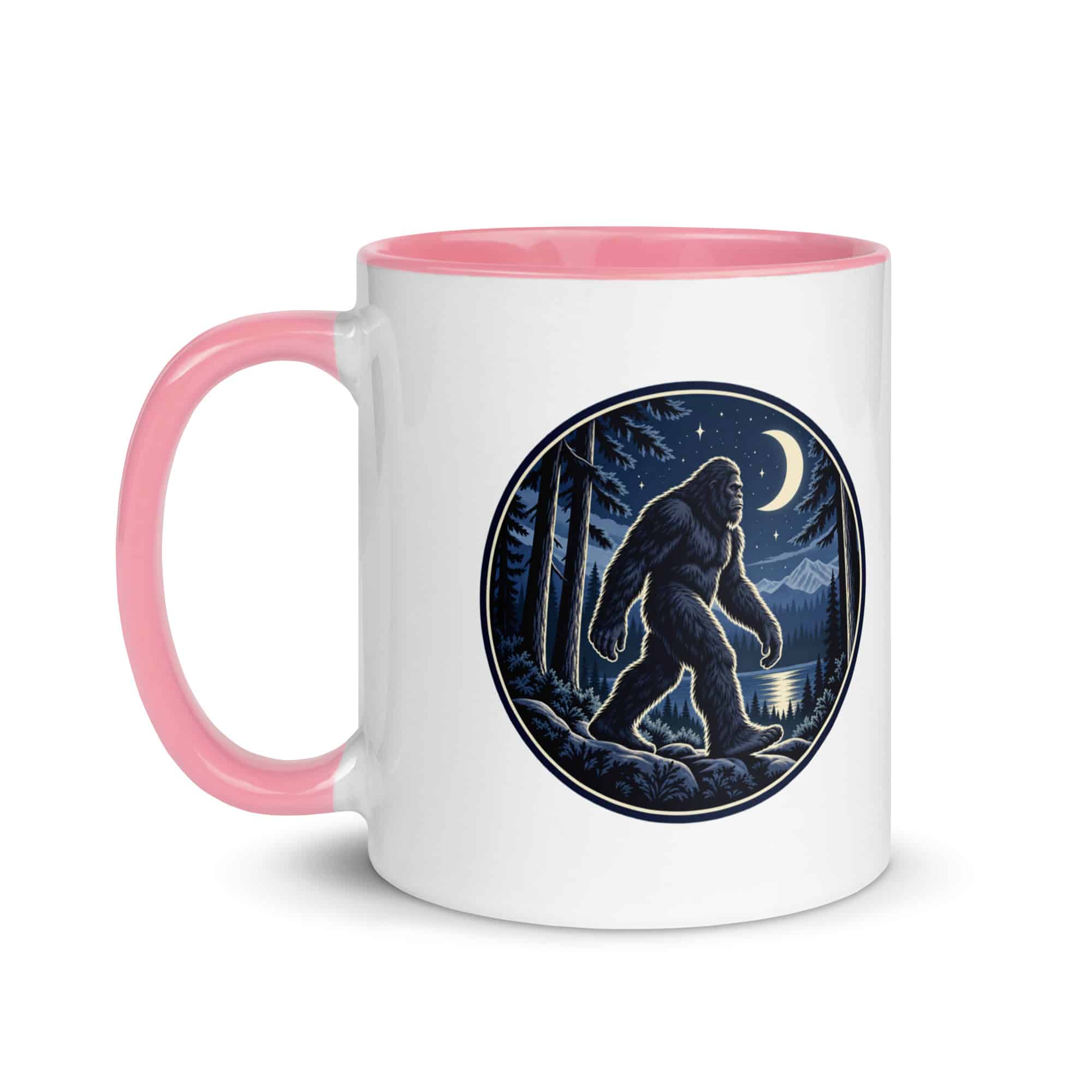 Moonlight Sighting Bigfoot Color Inside Mug