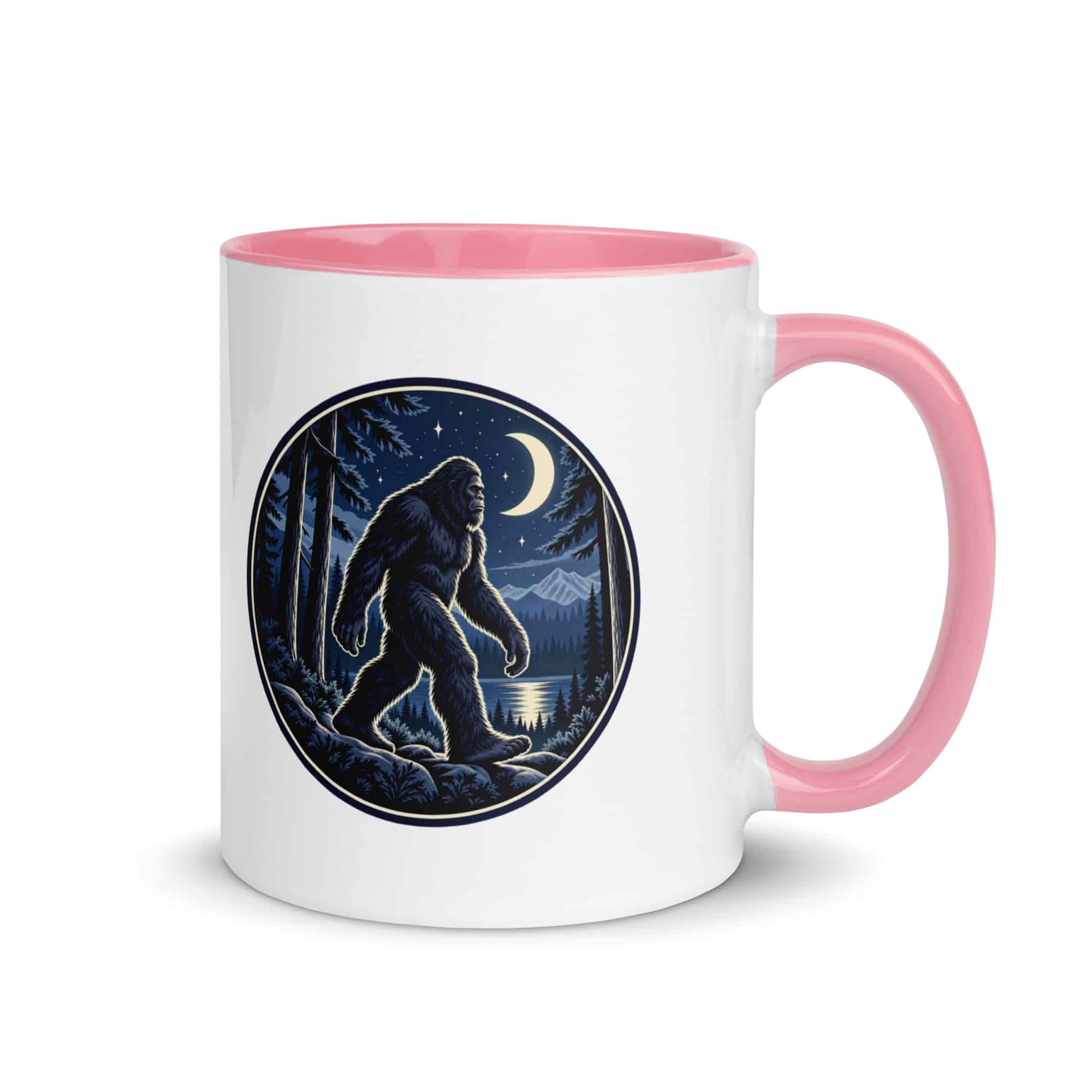 Moonlight Sighting Bigfoot Color Inside Mug