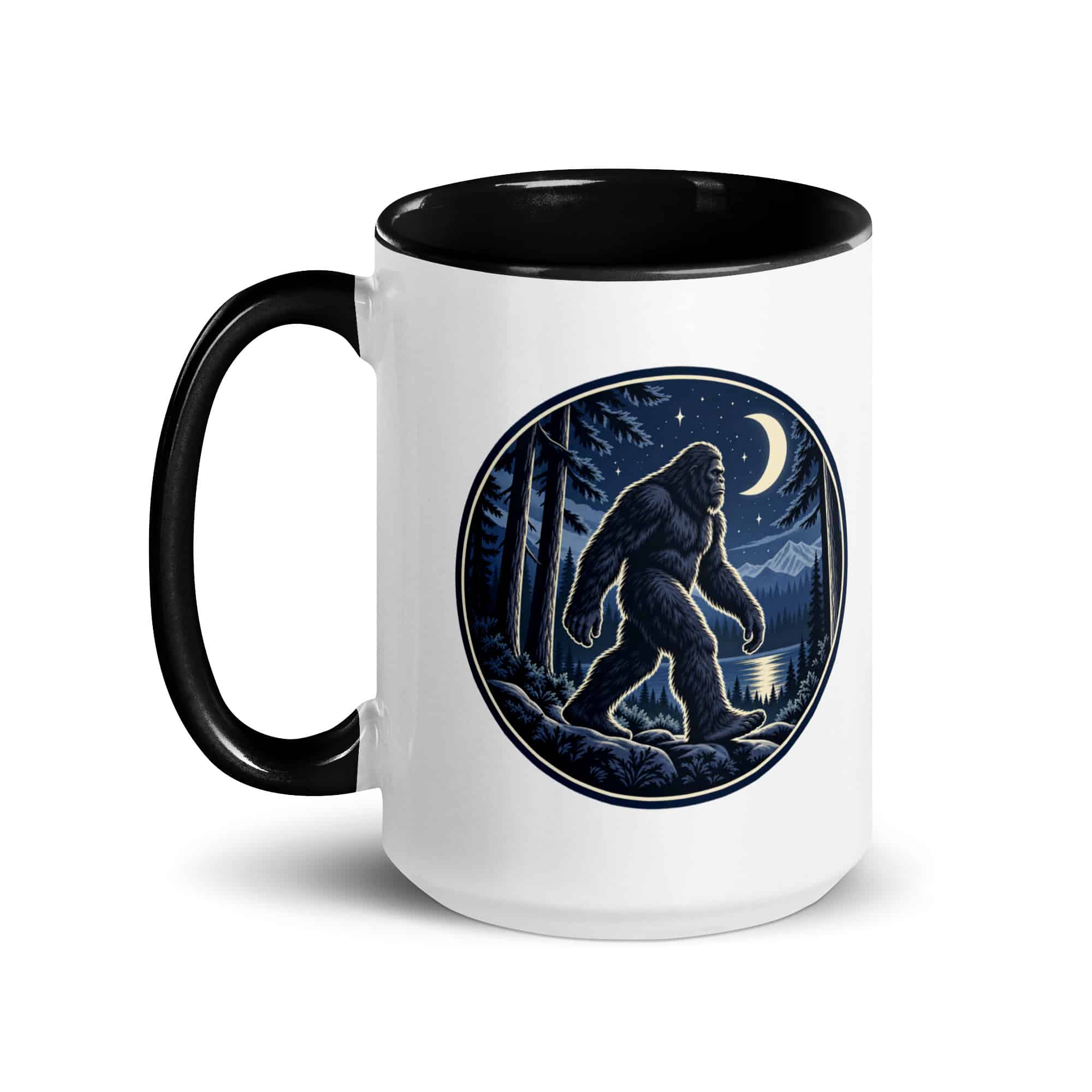 Moonlight Sighting Bigfoot Color Inside Mug