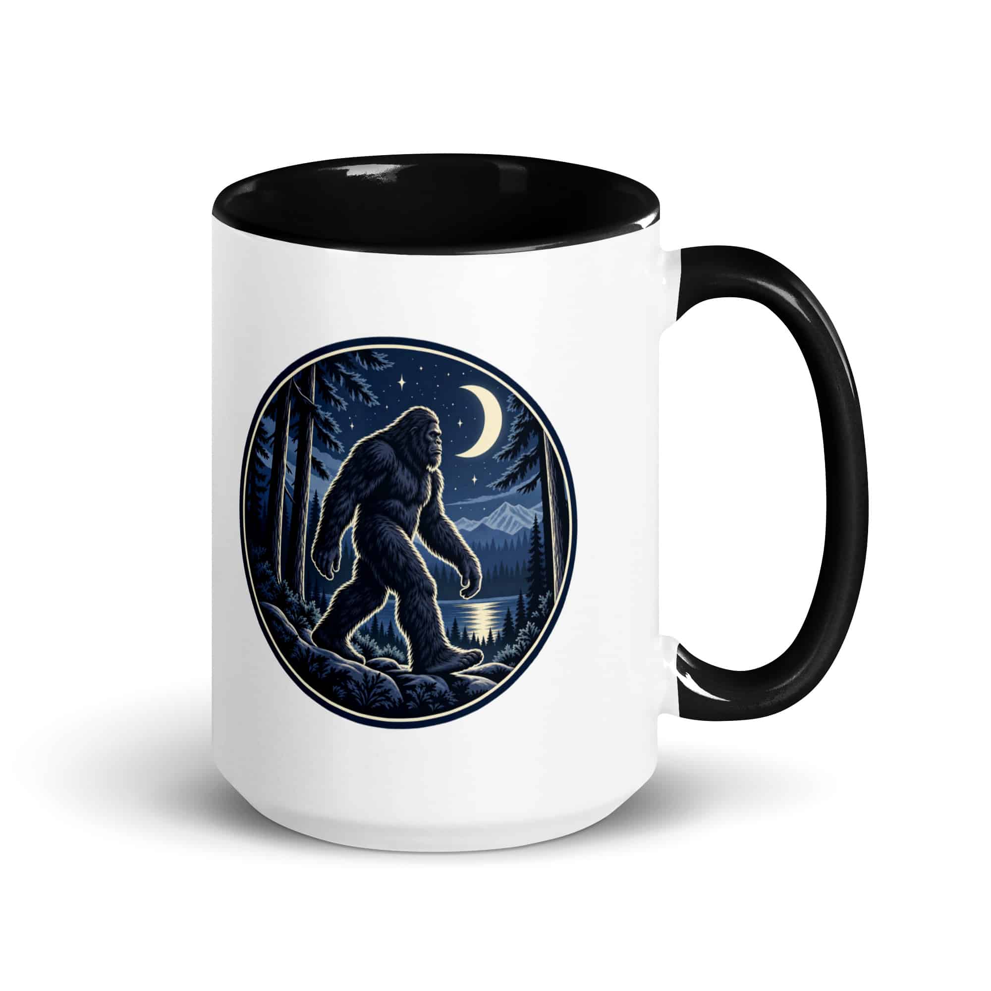 Moonlight Sighting Bigfoot Color Inside Mug