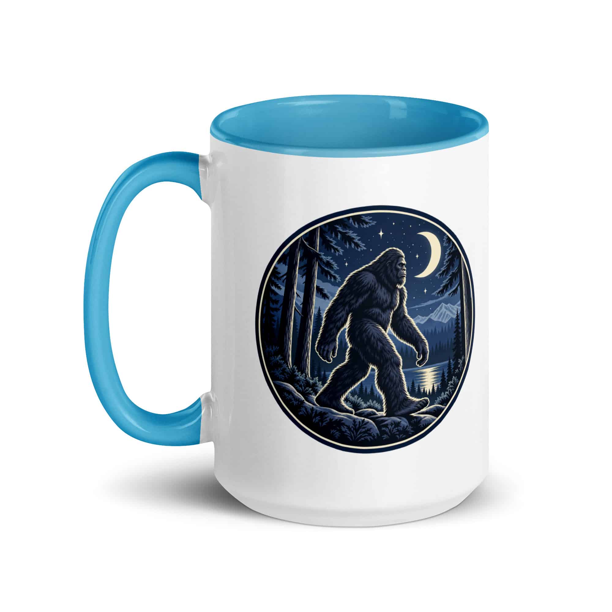 Moonlight Sighting Bigfoot Color Inside Mug