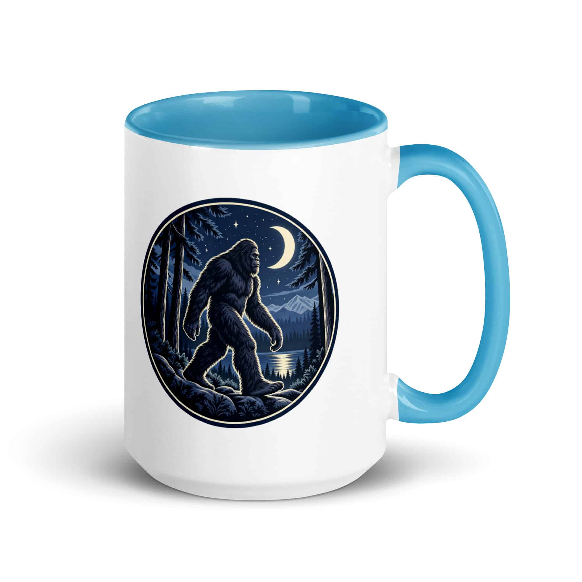 Moonlight Sighting Bigfoot Color Inside Mug