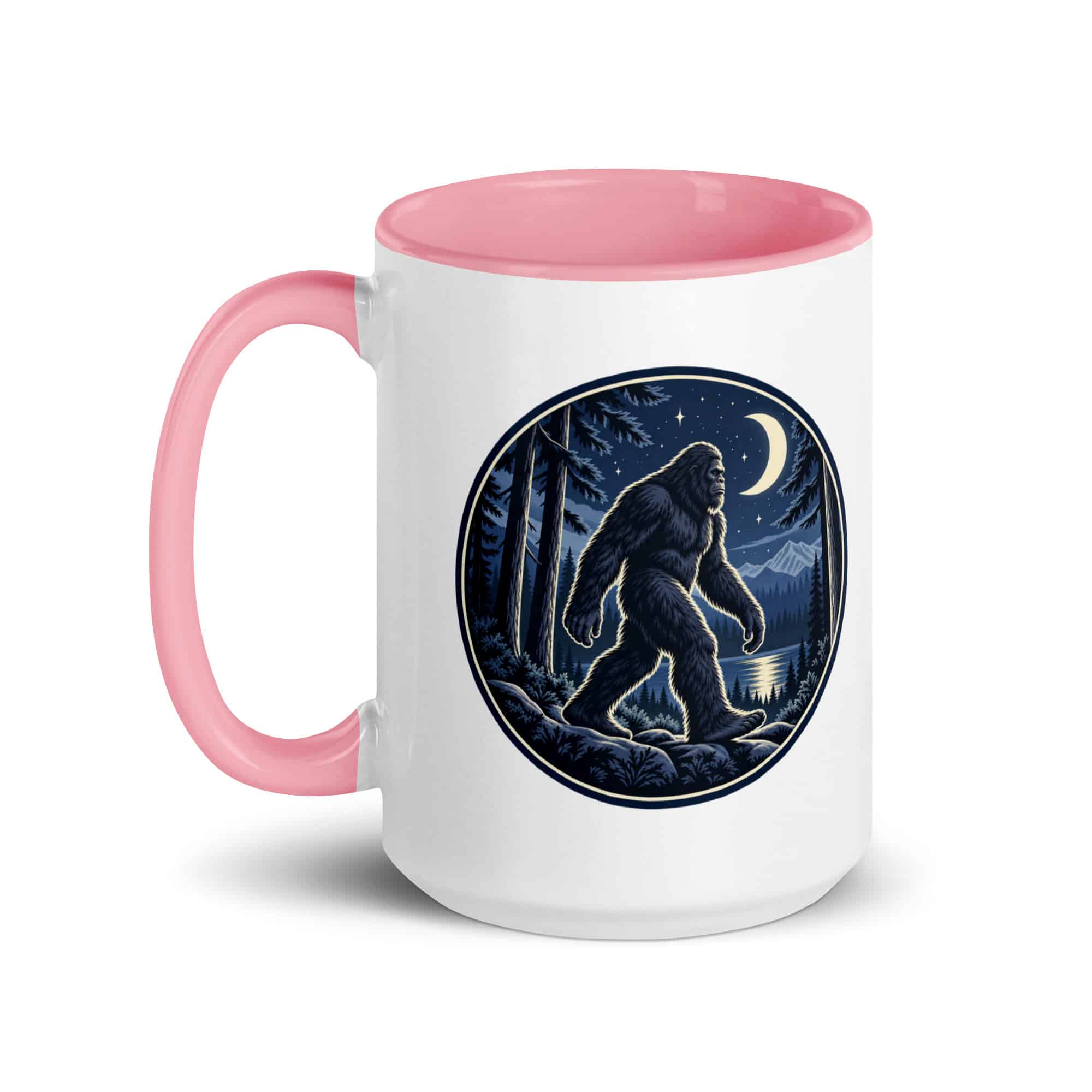 Moonlight Sighting Bigfoot Color Inside Mug