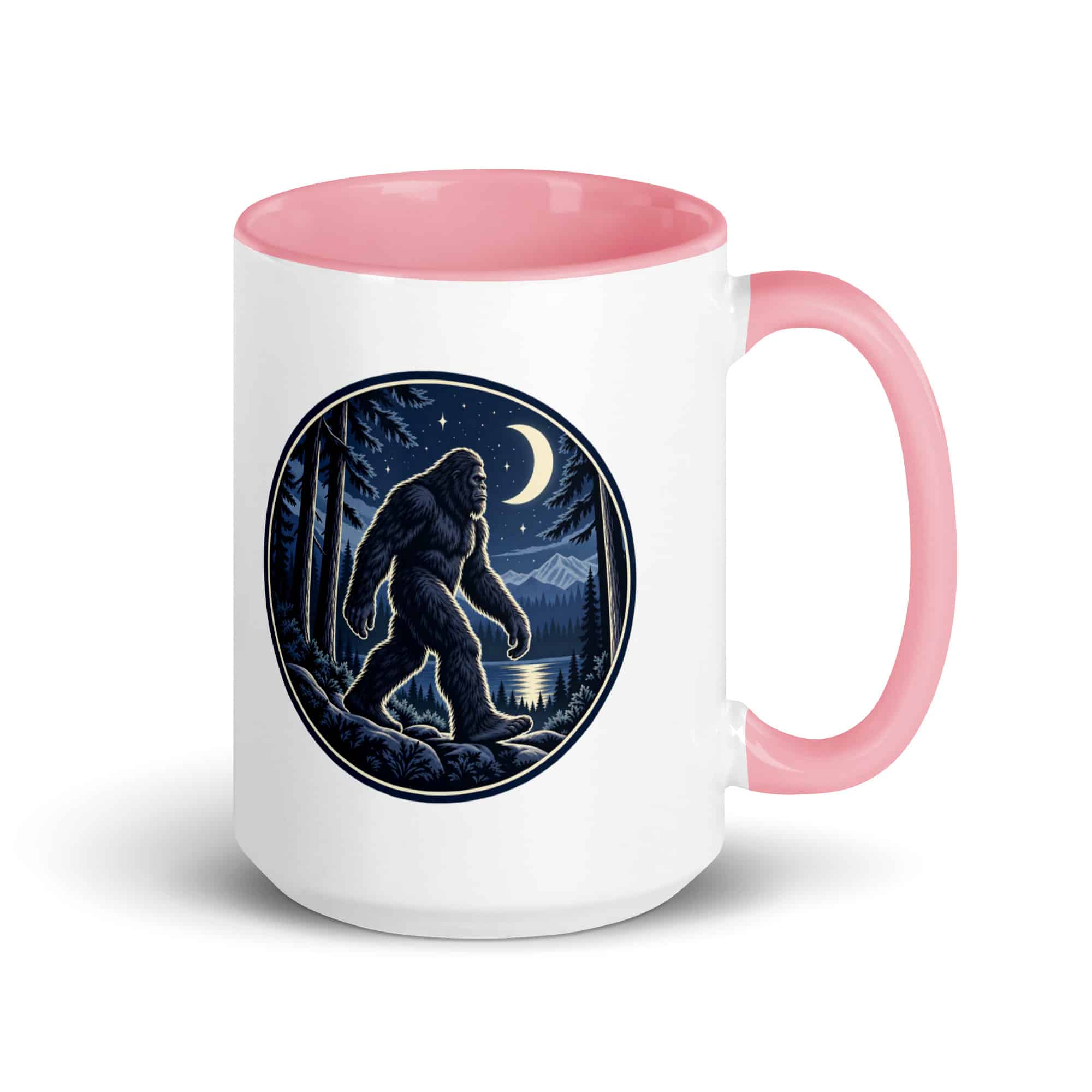 Moonlight Sighting Bigfoot Color Inside Mug