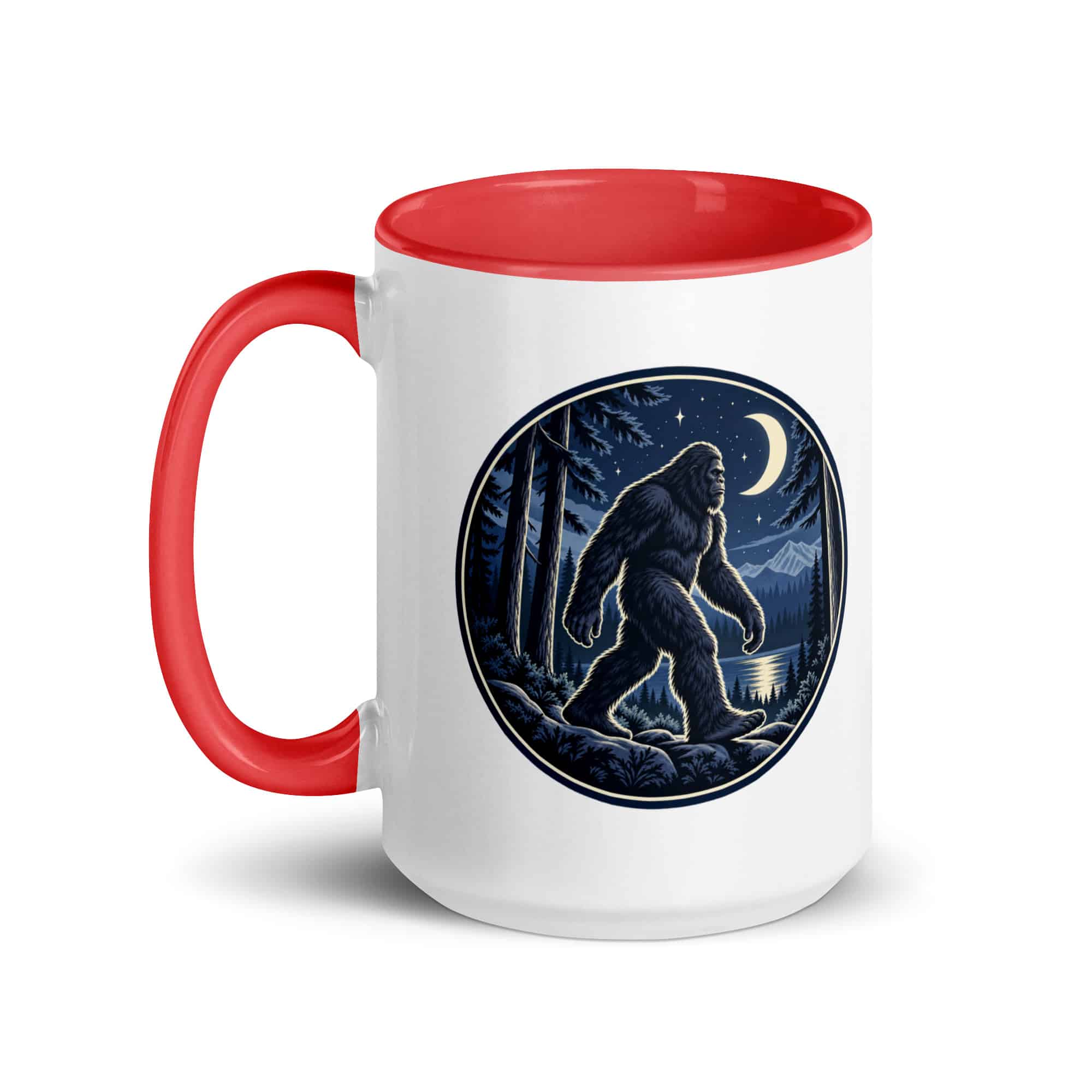 Moonlight Sighting Bigfoot Color Inside Mug