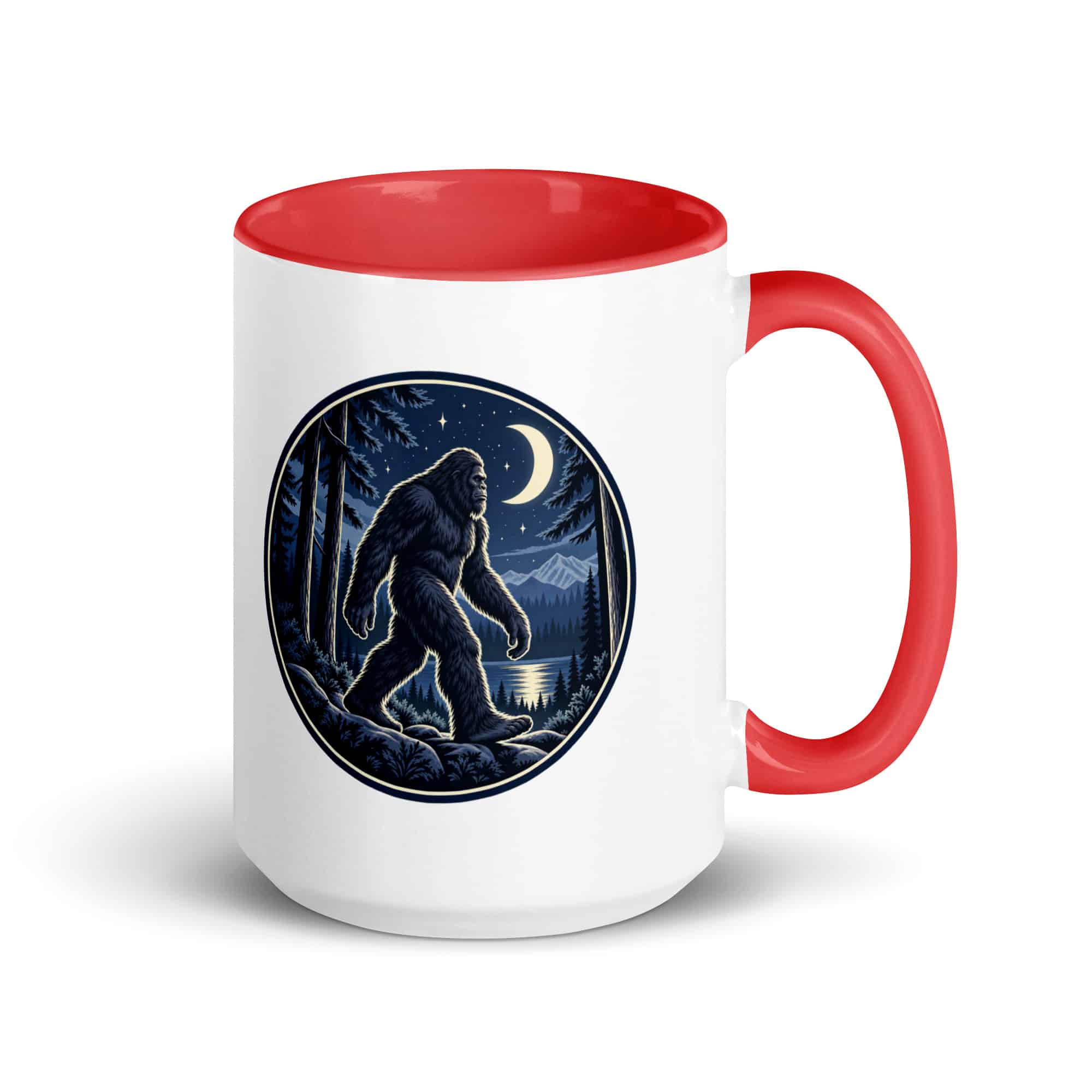 Moonlight Sighting Bigfoot Color Inside Mug