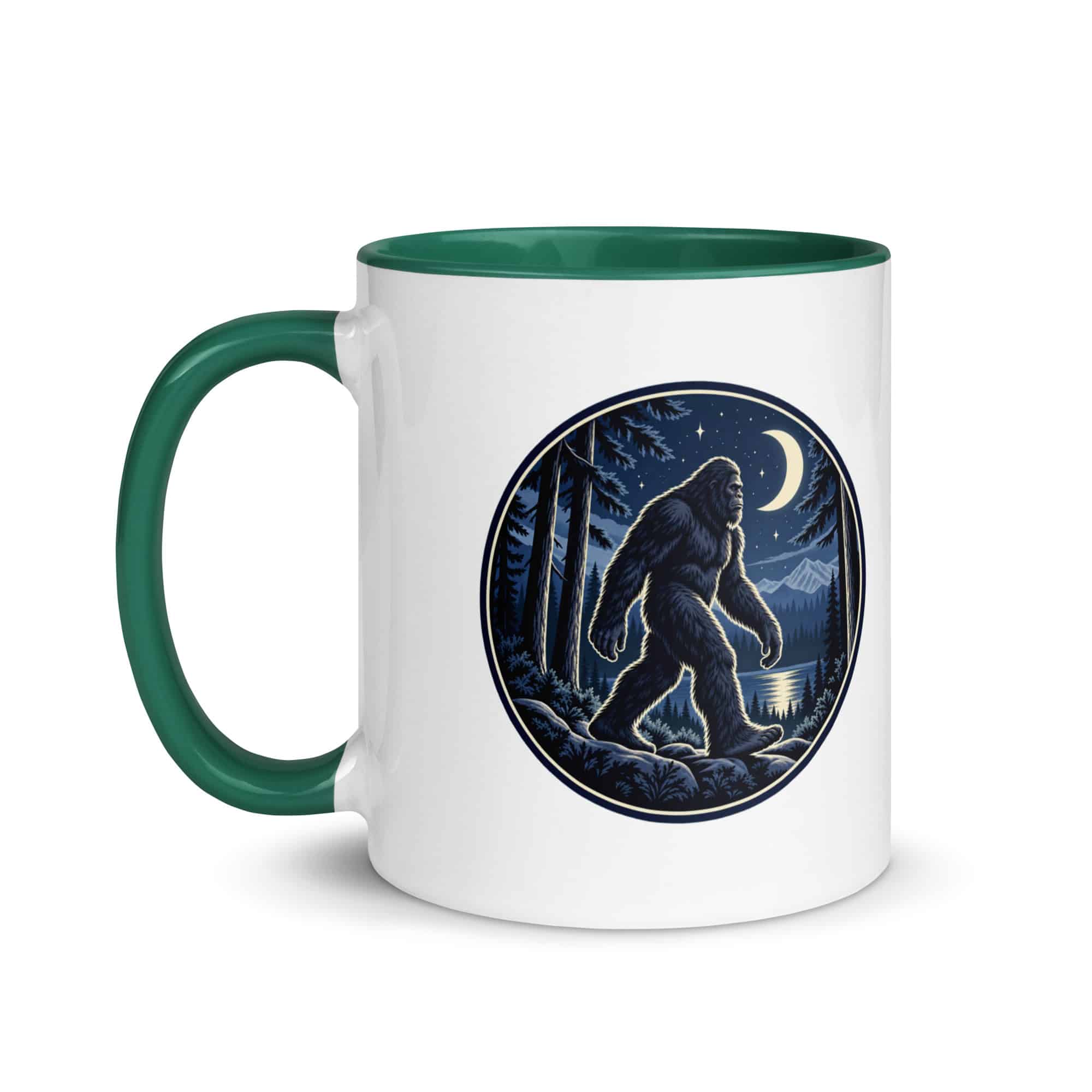 Moonlight Sighting Bigfoot Color Inside Mug