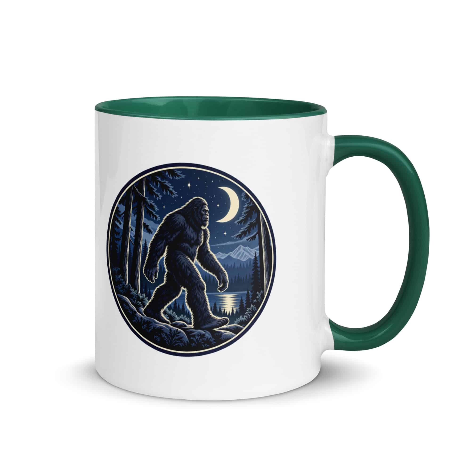 Moonlight Sighting Bigfoot Color Inside Mug