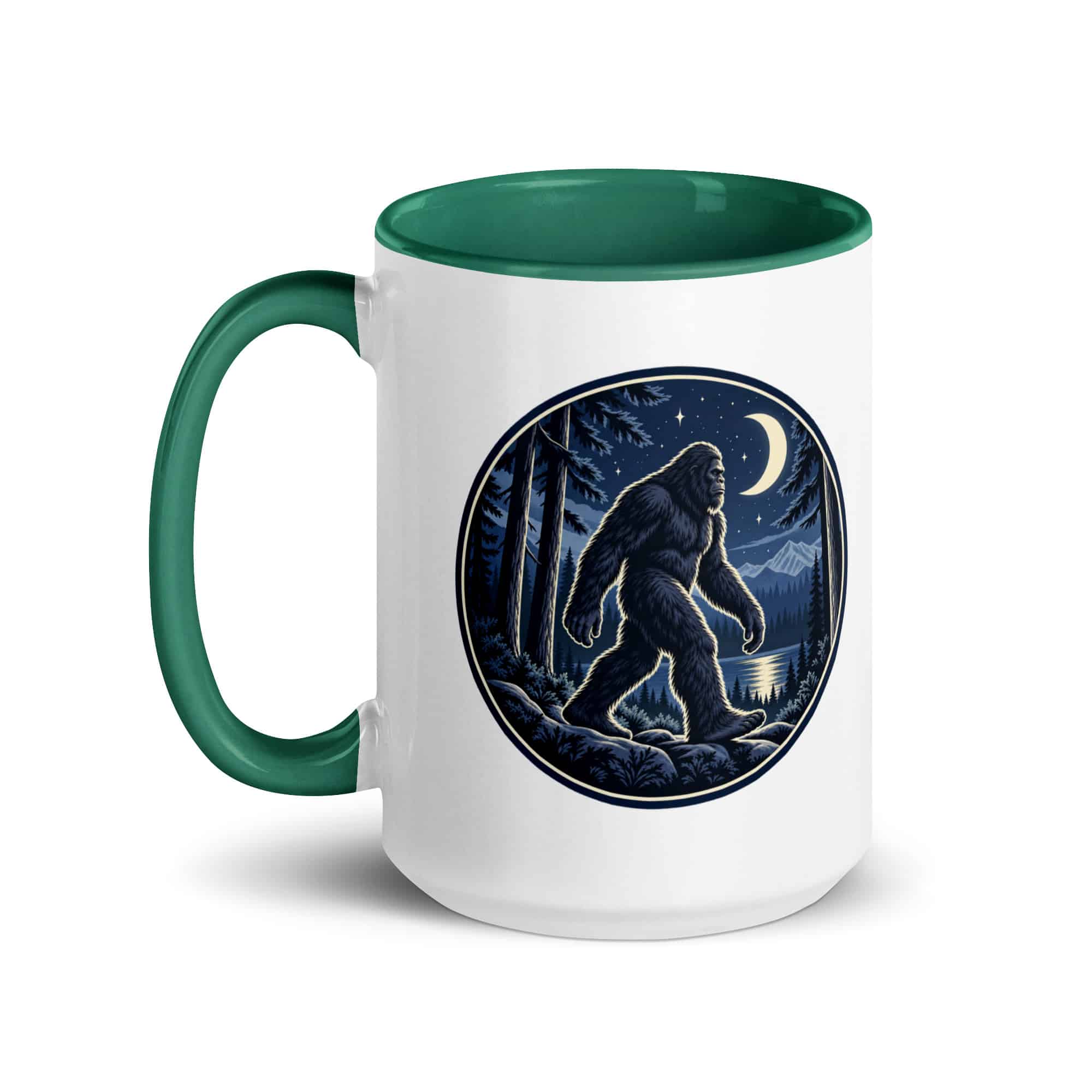 Moonlight Sighting Bigfoot Color Inside Mug