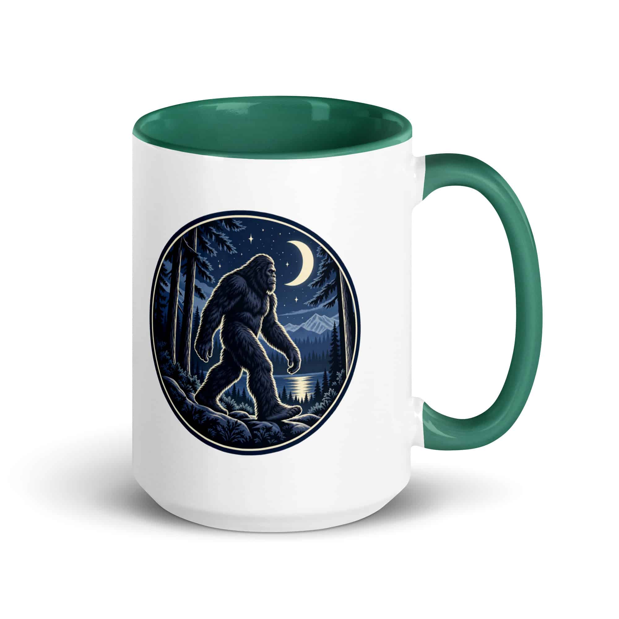 Moonlight Sighting Bigfoot Color Inside Mug