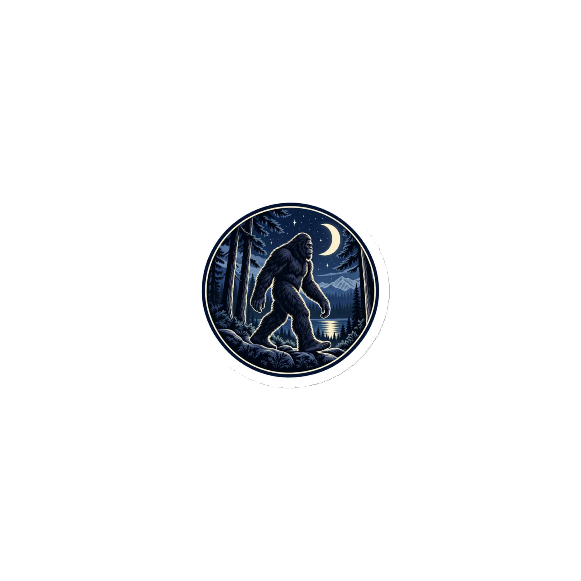 Moonlight Bigfoot Sighting Die-Cut Magnet