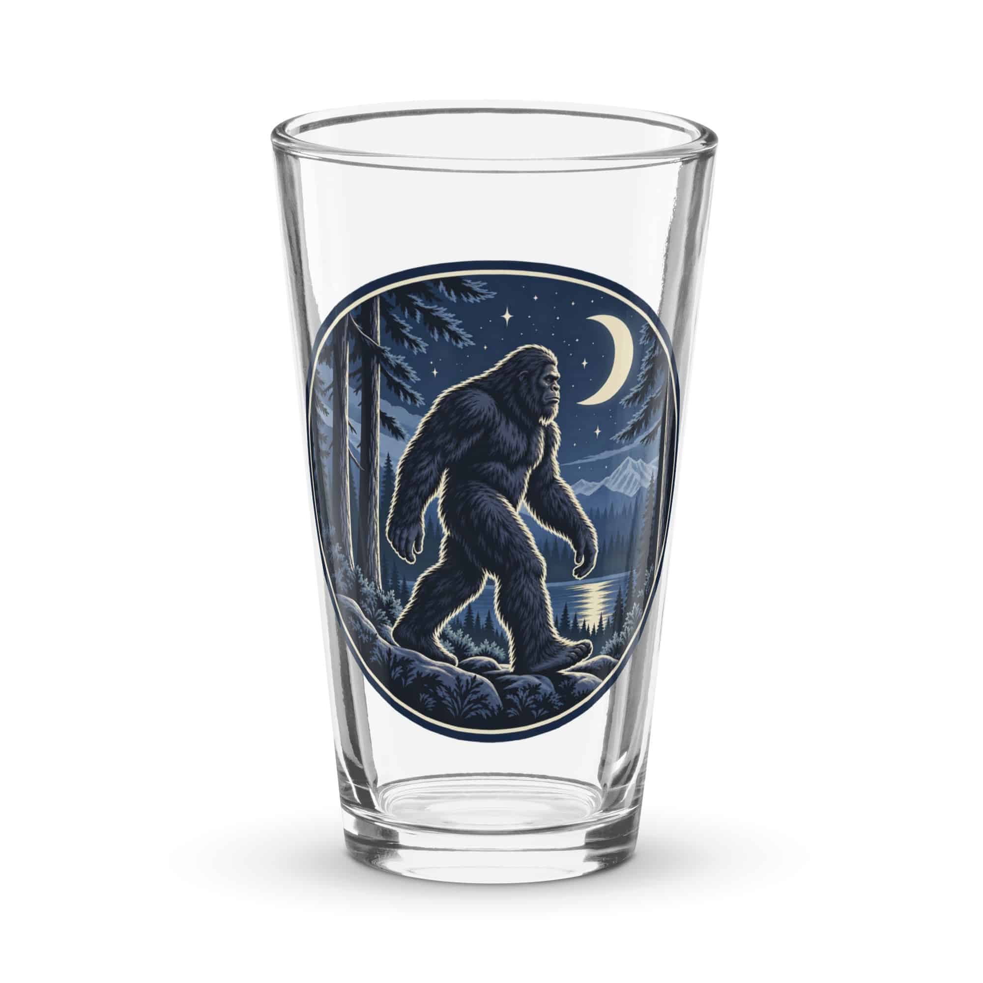 Moonlight Bigfoot Sighting Pint Glass