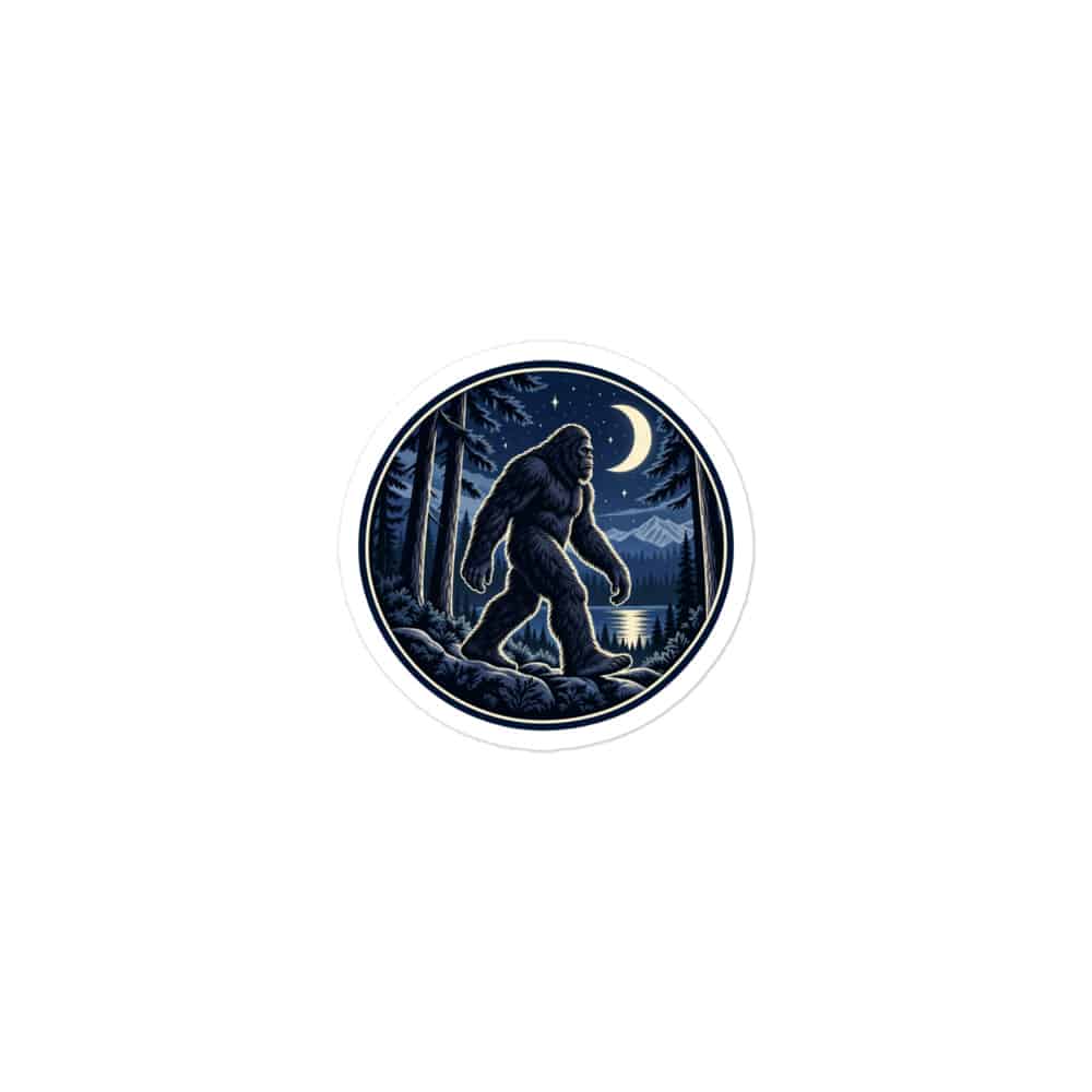 Moonlight Bigfoot Sighting Vinyl Sticker