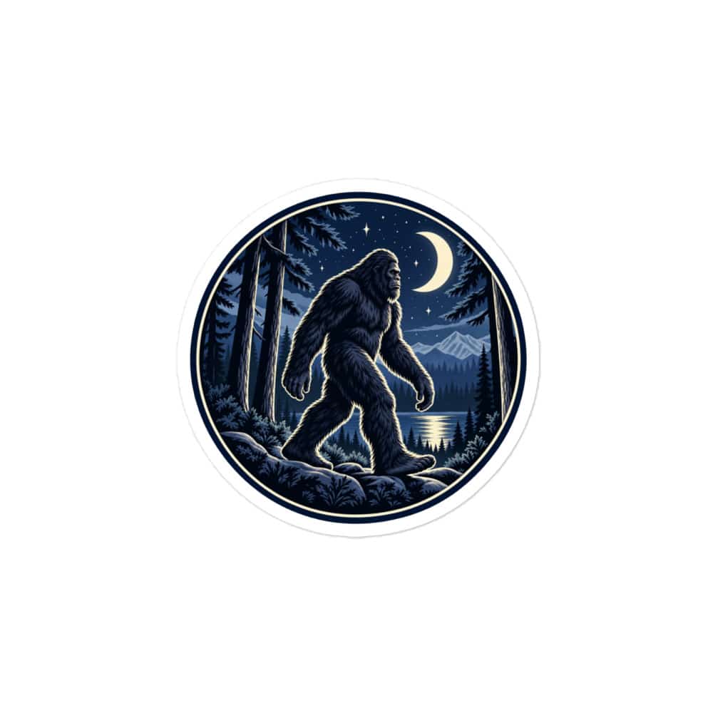 Moonlight Bigfoot Sighting Vinyl Sticker