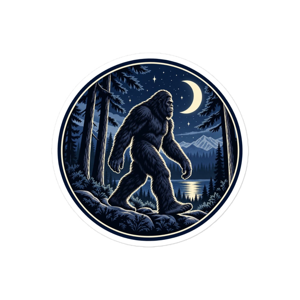 Moonlight Bigfoot Sighting Vinyl Sticker