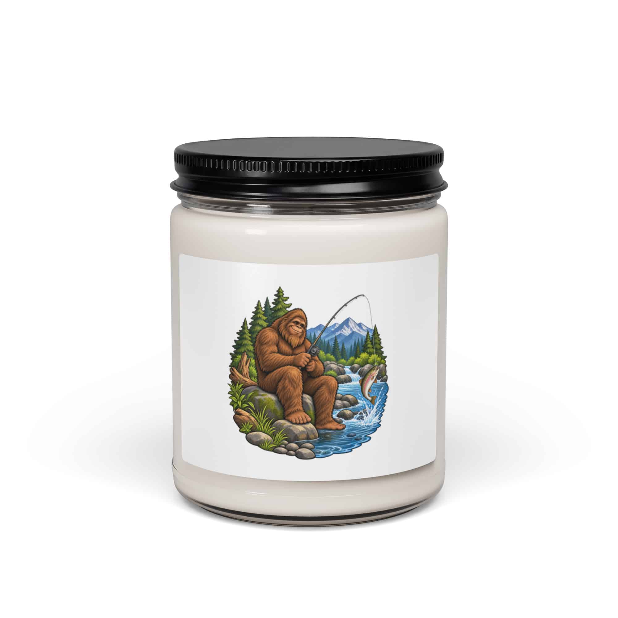 Fishing Bigfoot Candle