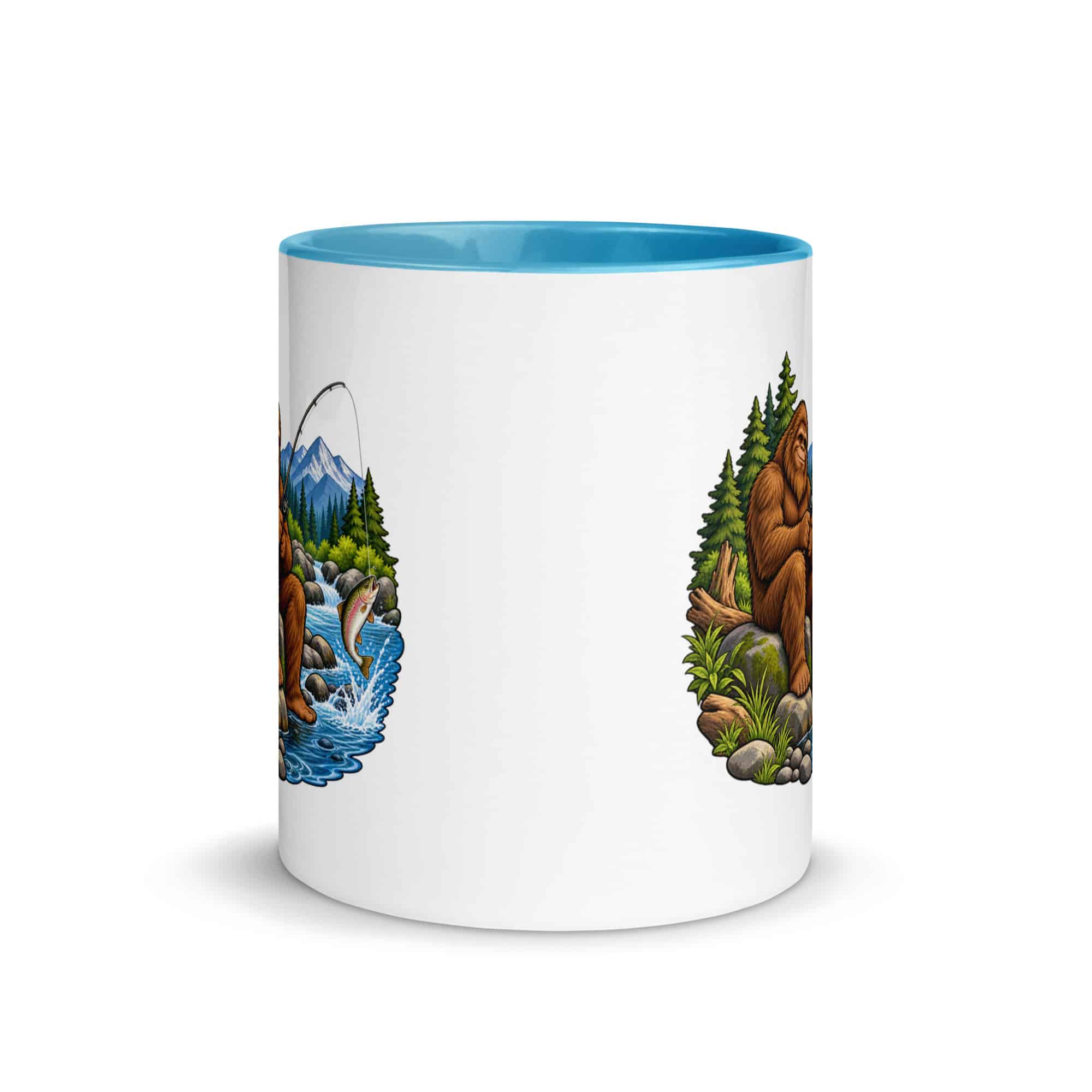 Fishing Bigfoot Color Inside Mug