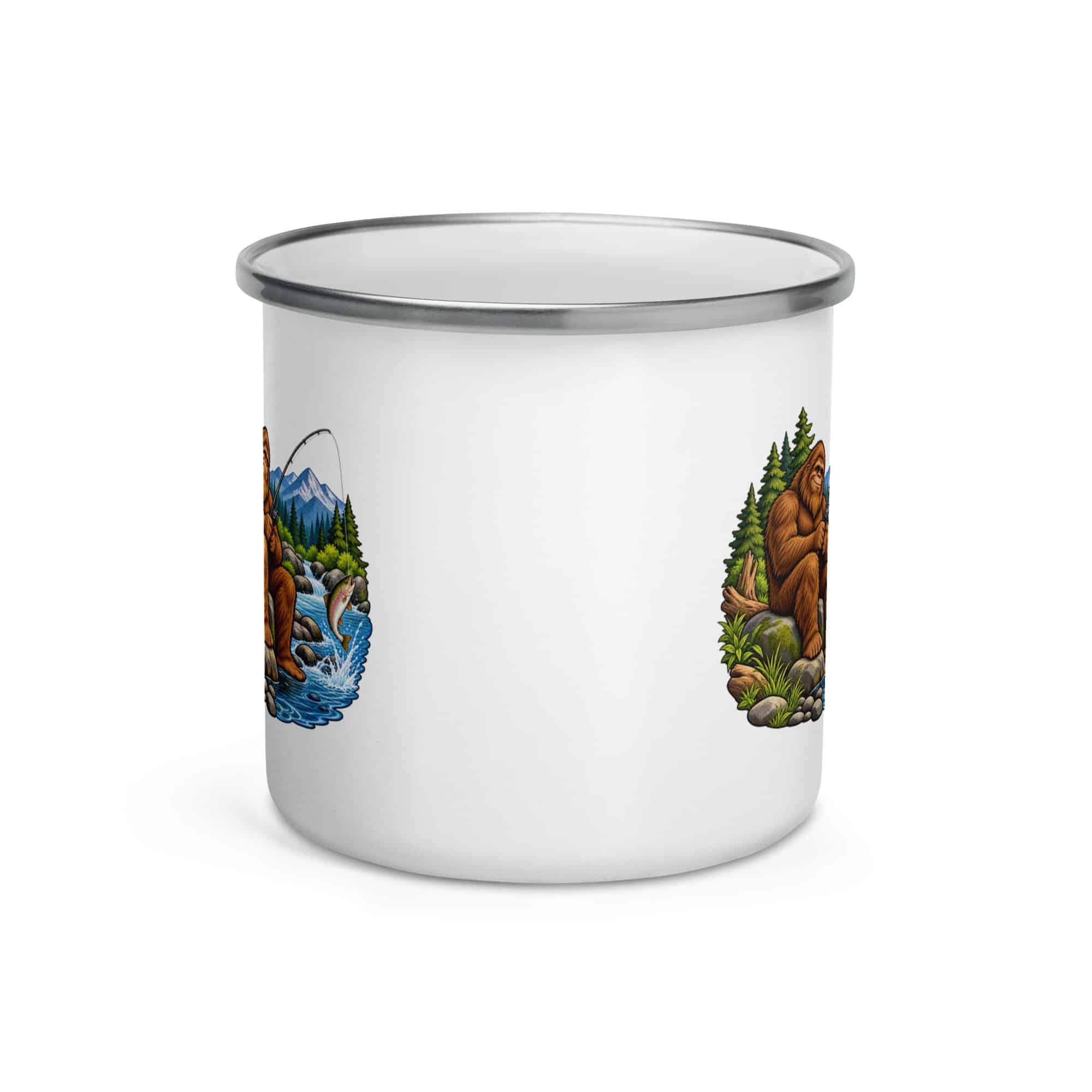 Bigfoot Creekside Fishing Enamel Camp Mug