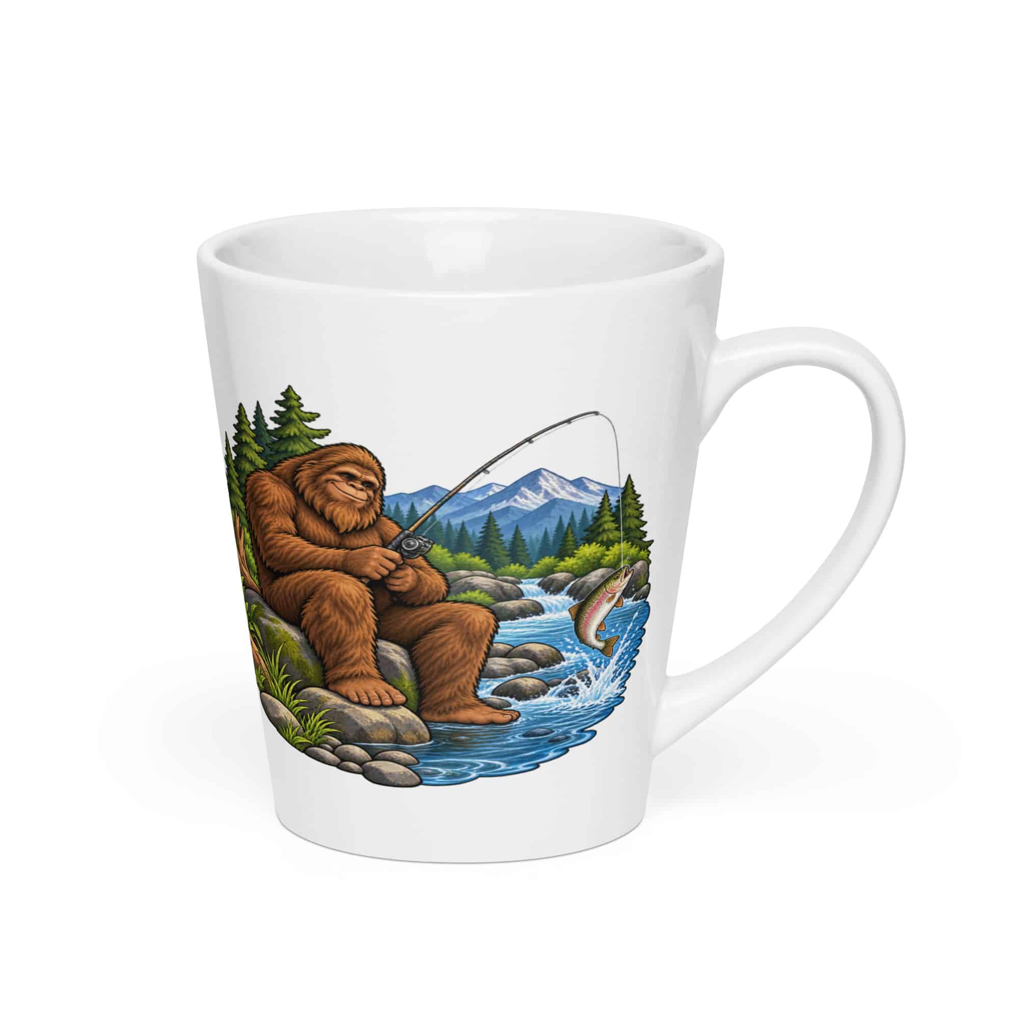Bigfoot Creekside Fishing Latte Mug