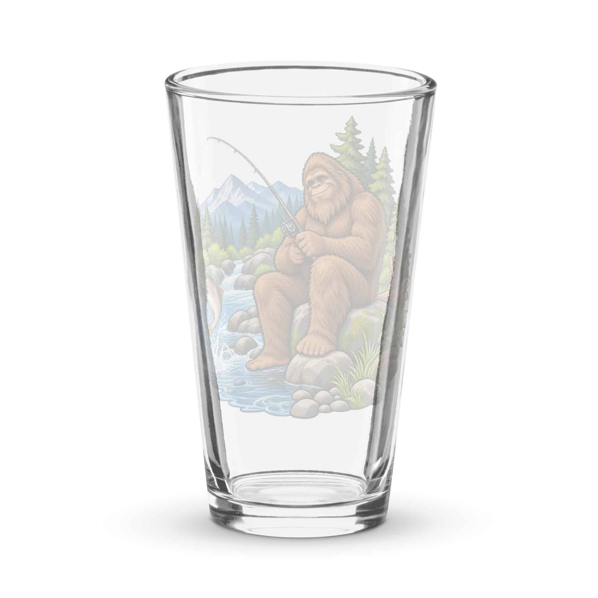Bigfoot Fishing Pint Glass