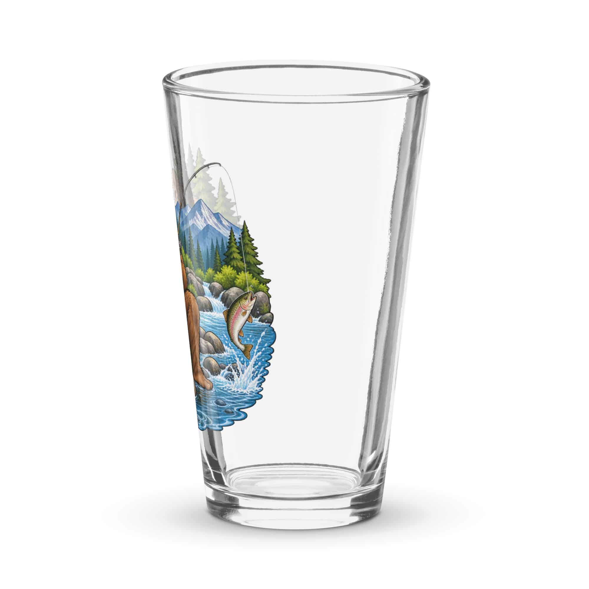 Bigfoot Fishing Pint Glass