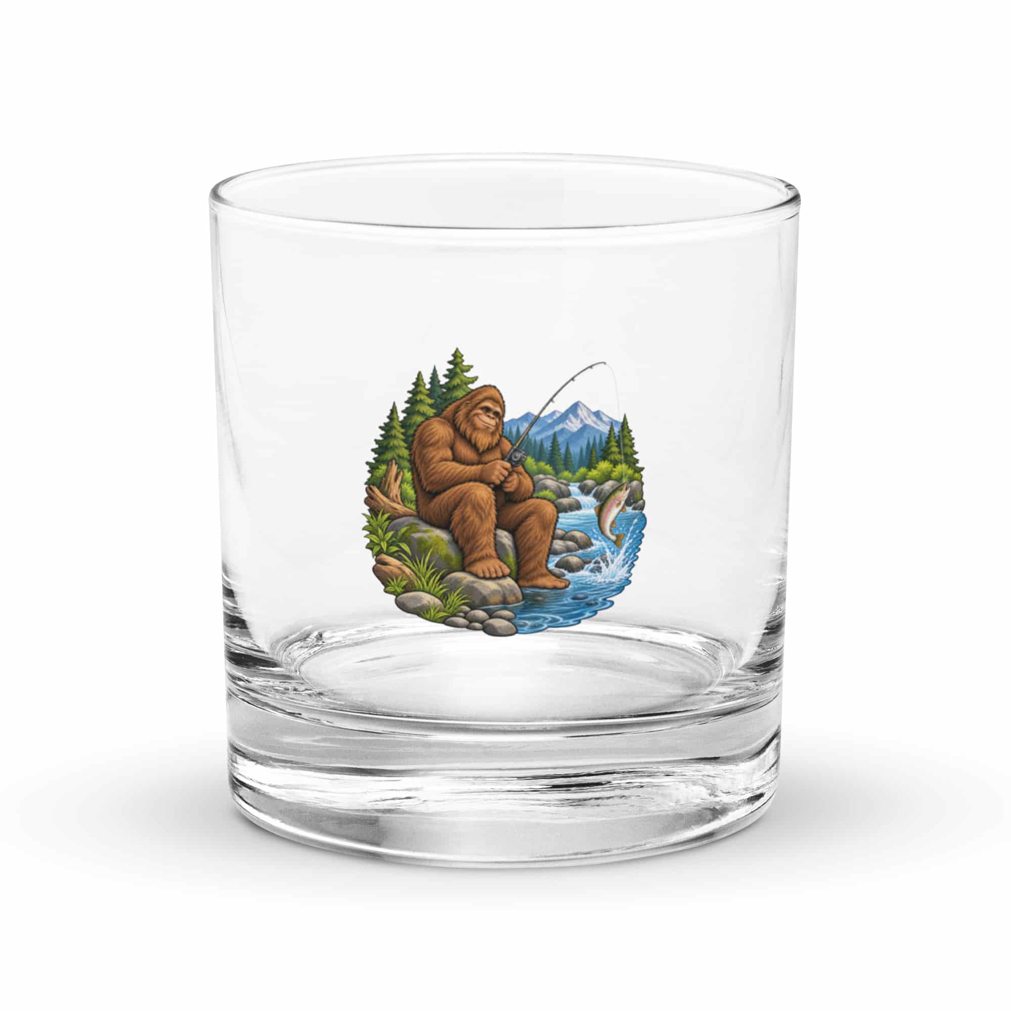 Bigfoot Fishing Rocks Glass