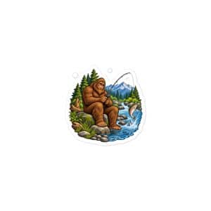 09 Bigfoot Fishing Vinyl Sticker - 3x3 - Main