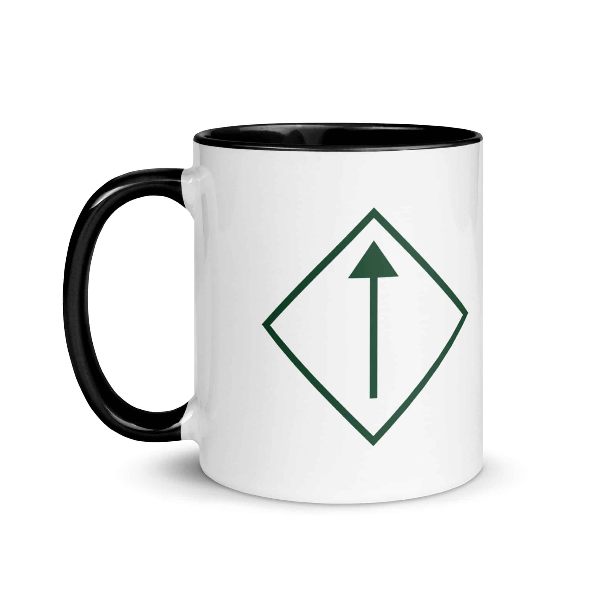 Forest Green Diamond Waymarker Color Inside Mug