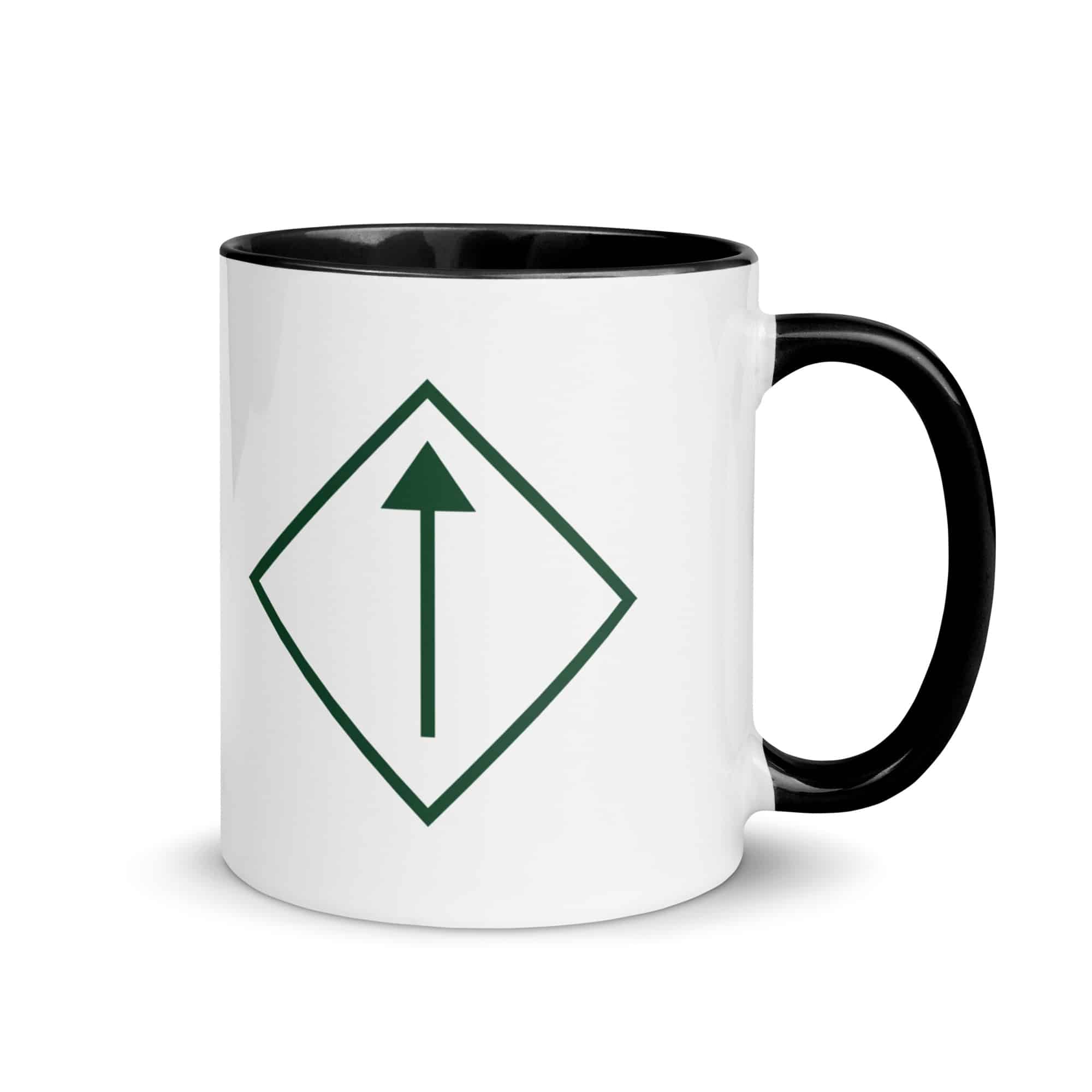 Forest Green Diamond Waymarker Color Inside Mug