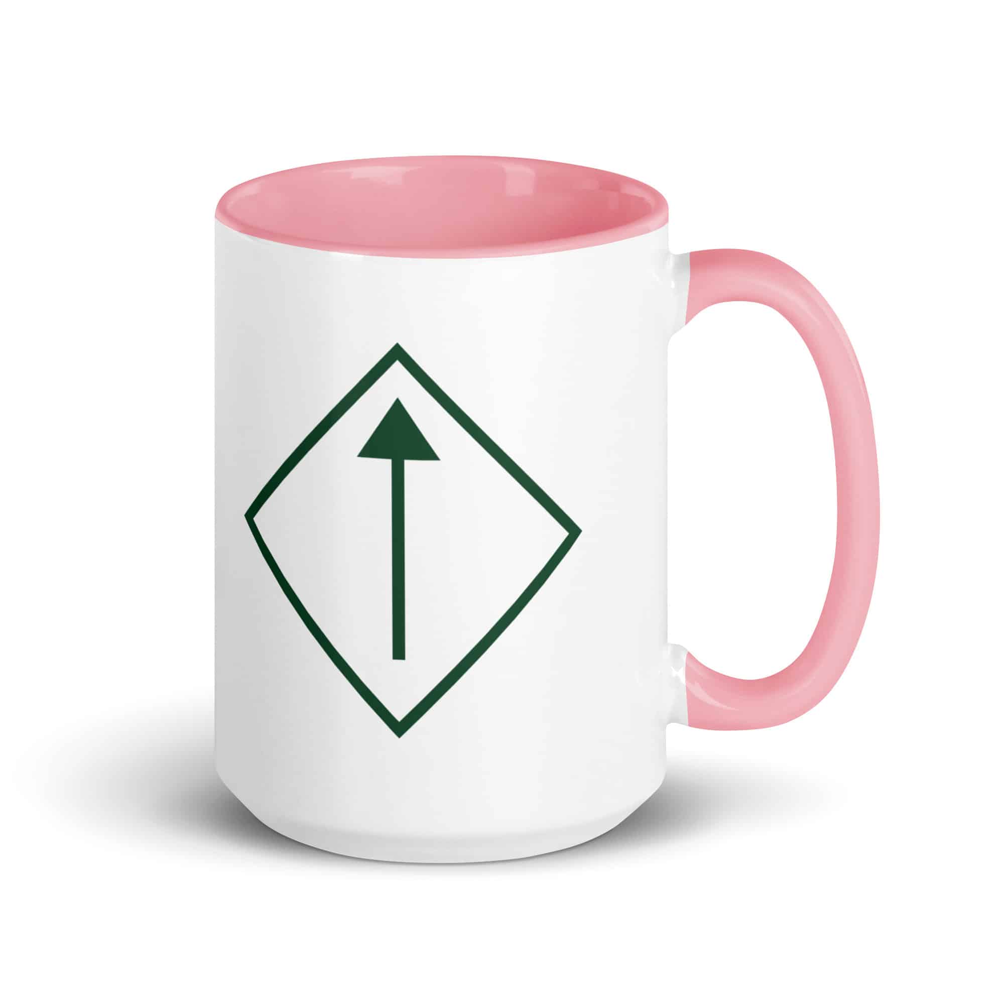 Forest Green Diamond Waymarker Color Inside Mug