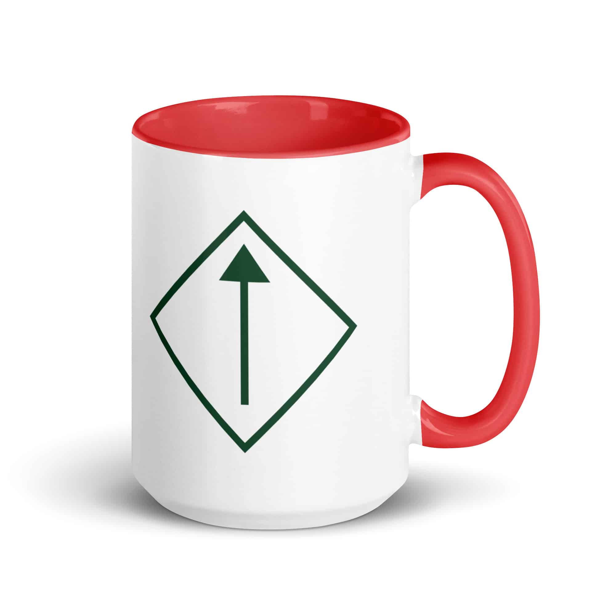 Forest Green Diamond Waymarker Color Inside Mug