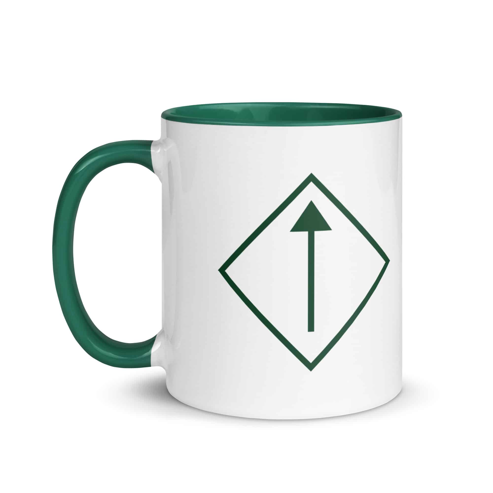 Forest Green Diamond Waymarker Color Inside Mug