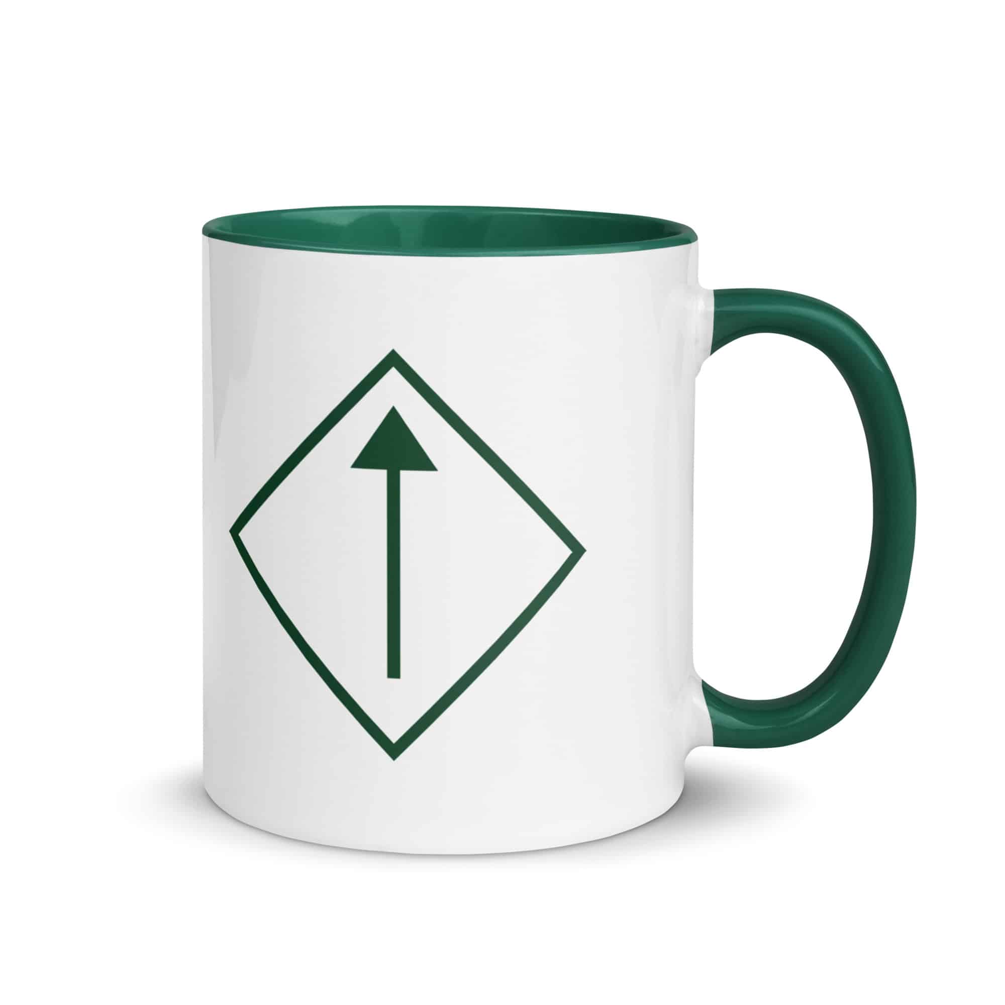 Forest Green Diamond Waymarker Color Inside Mug